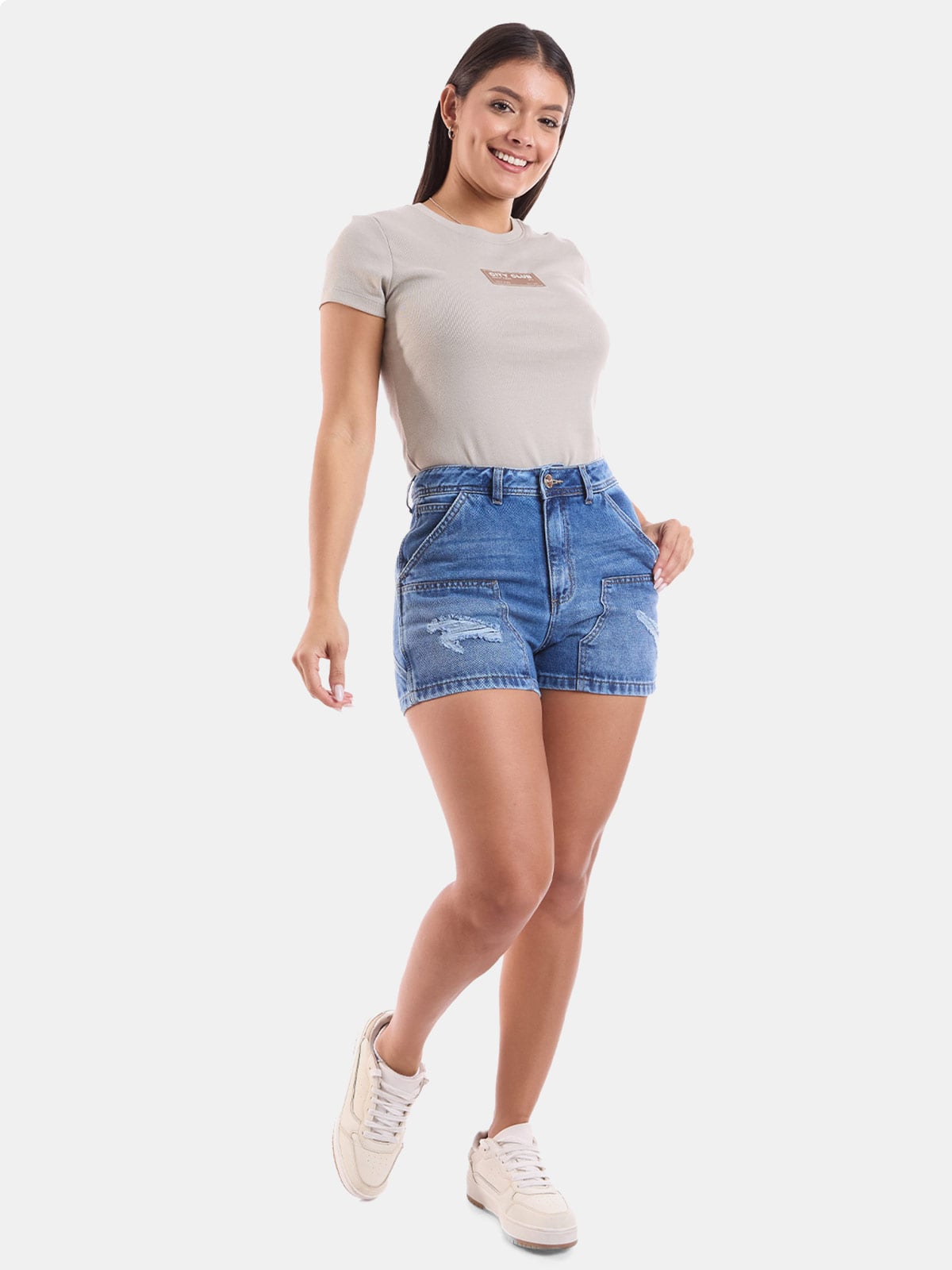 SHORT ALGODÓN DENIM MUJER METAL JEANS CARPINTERO - 1