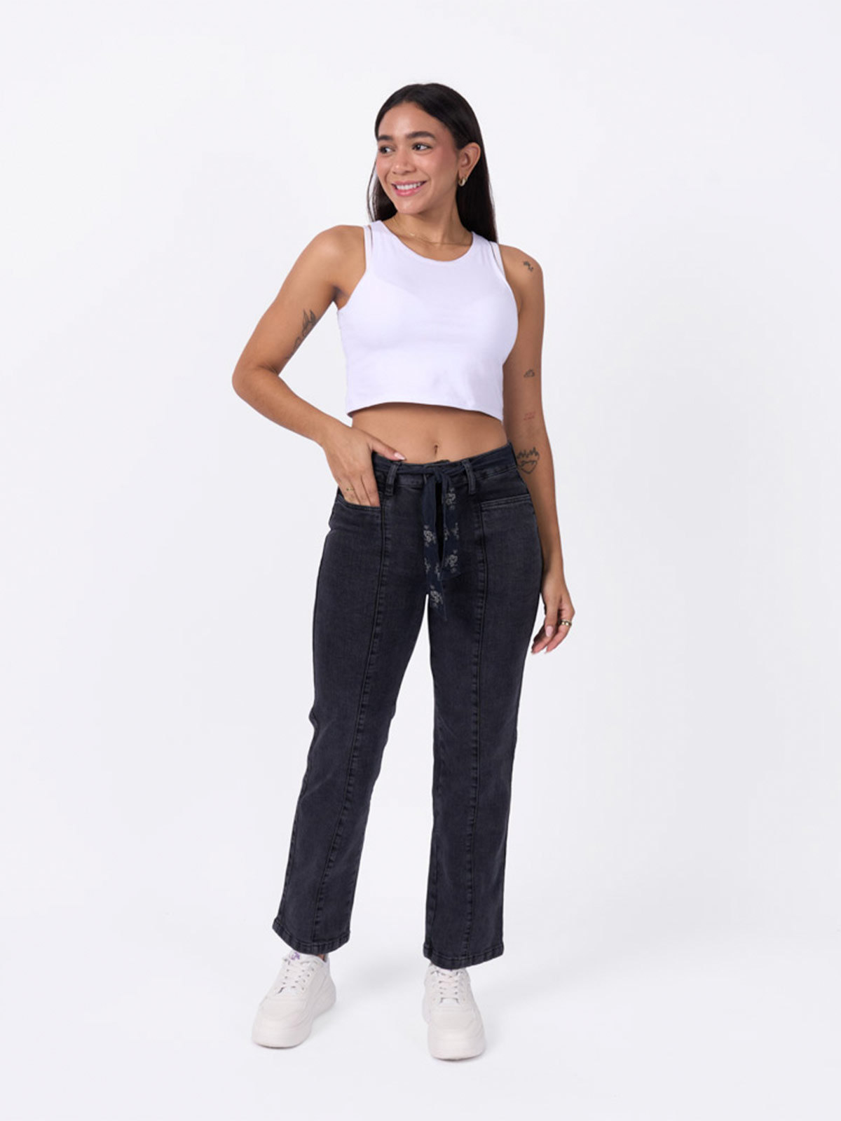 JEANS ALGODÓN RECTO MUJER BRONCO - 1