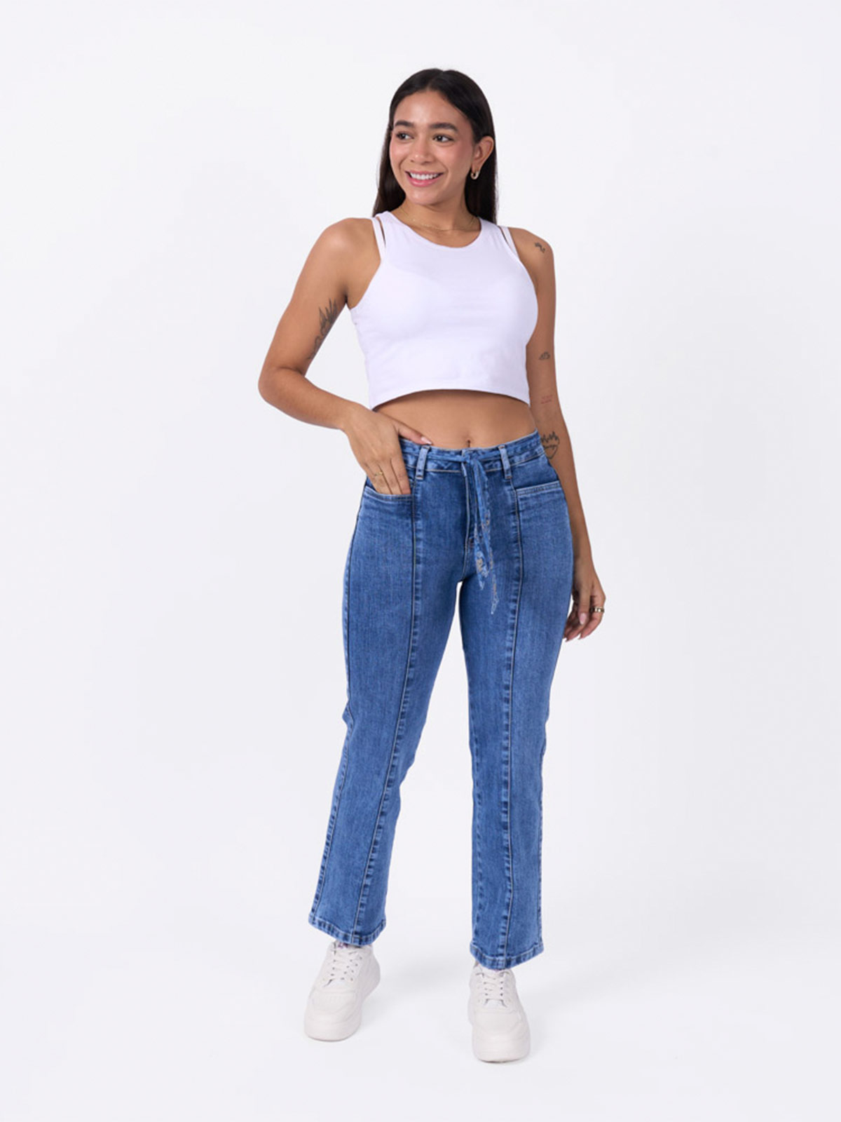 JEANS ALGODÓN RECTO MUJER BRONCO - 1