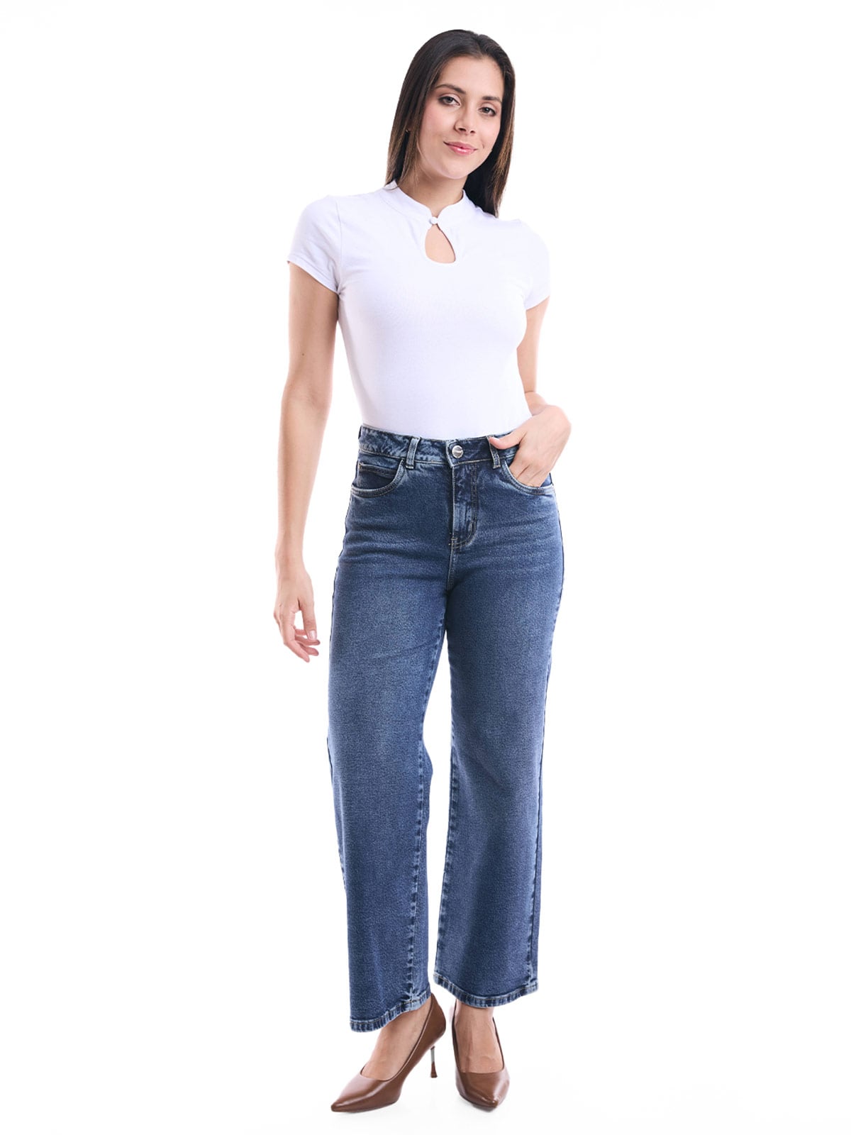 JEANS ALGODÓN STRAIGHT MUJER METAL JEANS ROSALINDA - 1