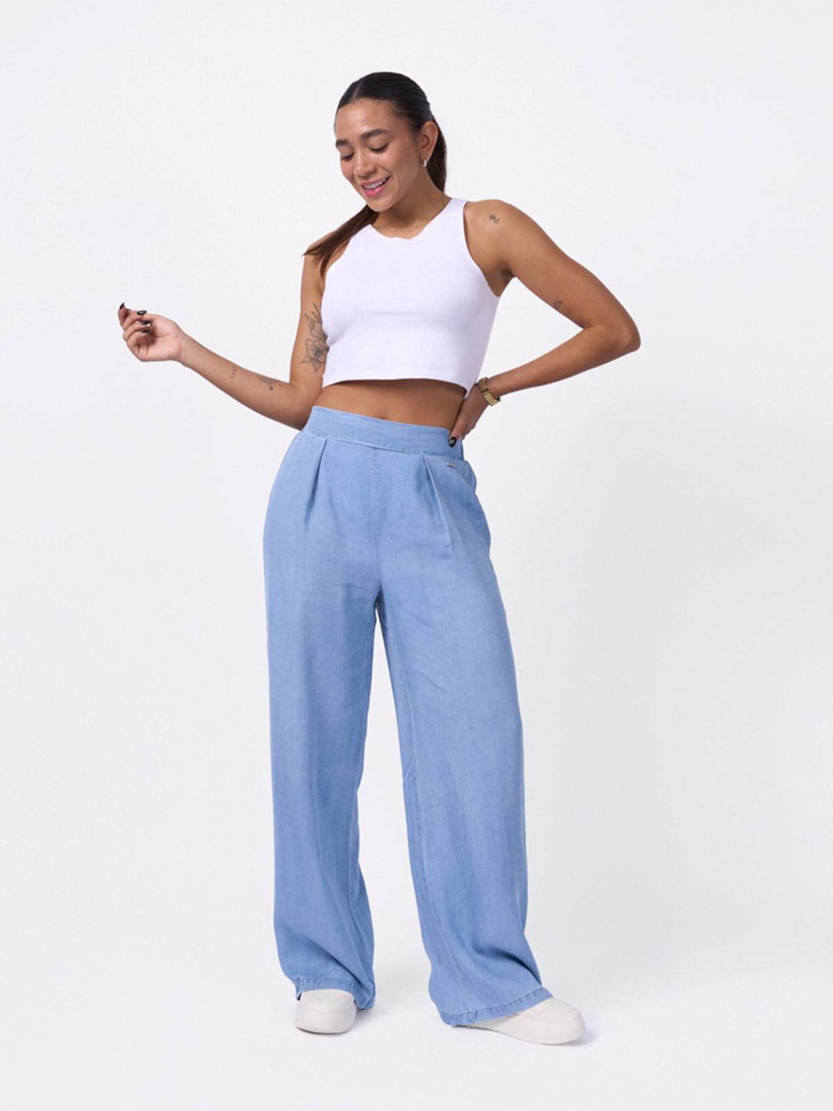 PANTALÓN WIDE LEG MUJER BRONCO - 1