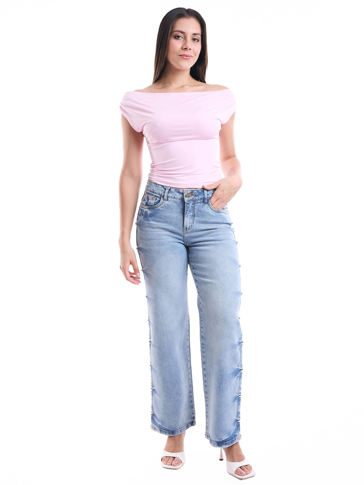 JEAN WIDELEG MUJER METAL JEANS TACHAS - 1