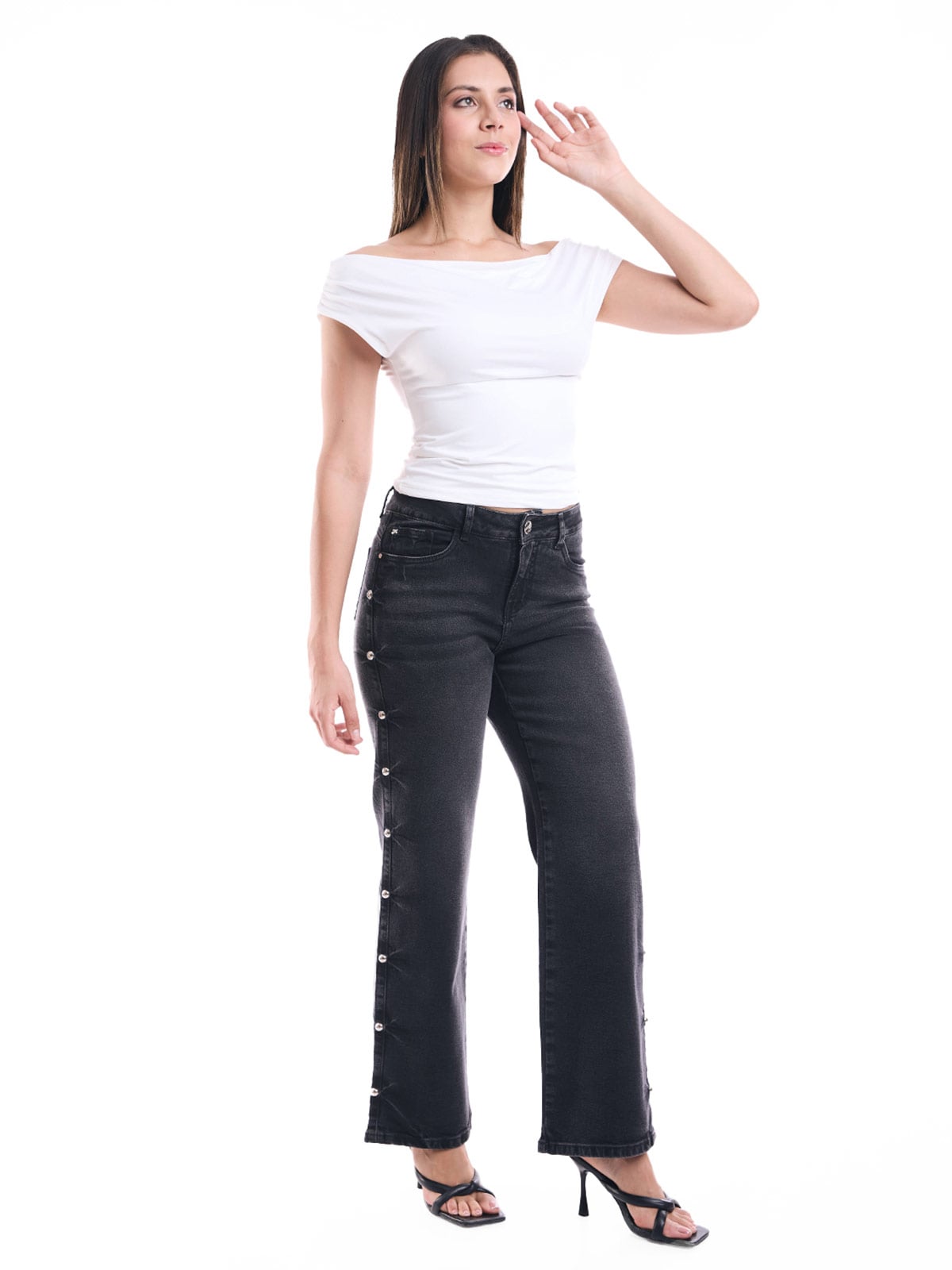 JEAN WIDELEG MUJER METAL JEANS TACHAS  - 1