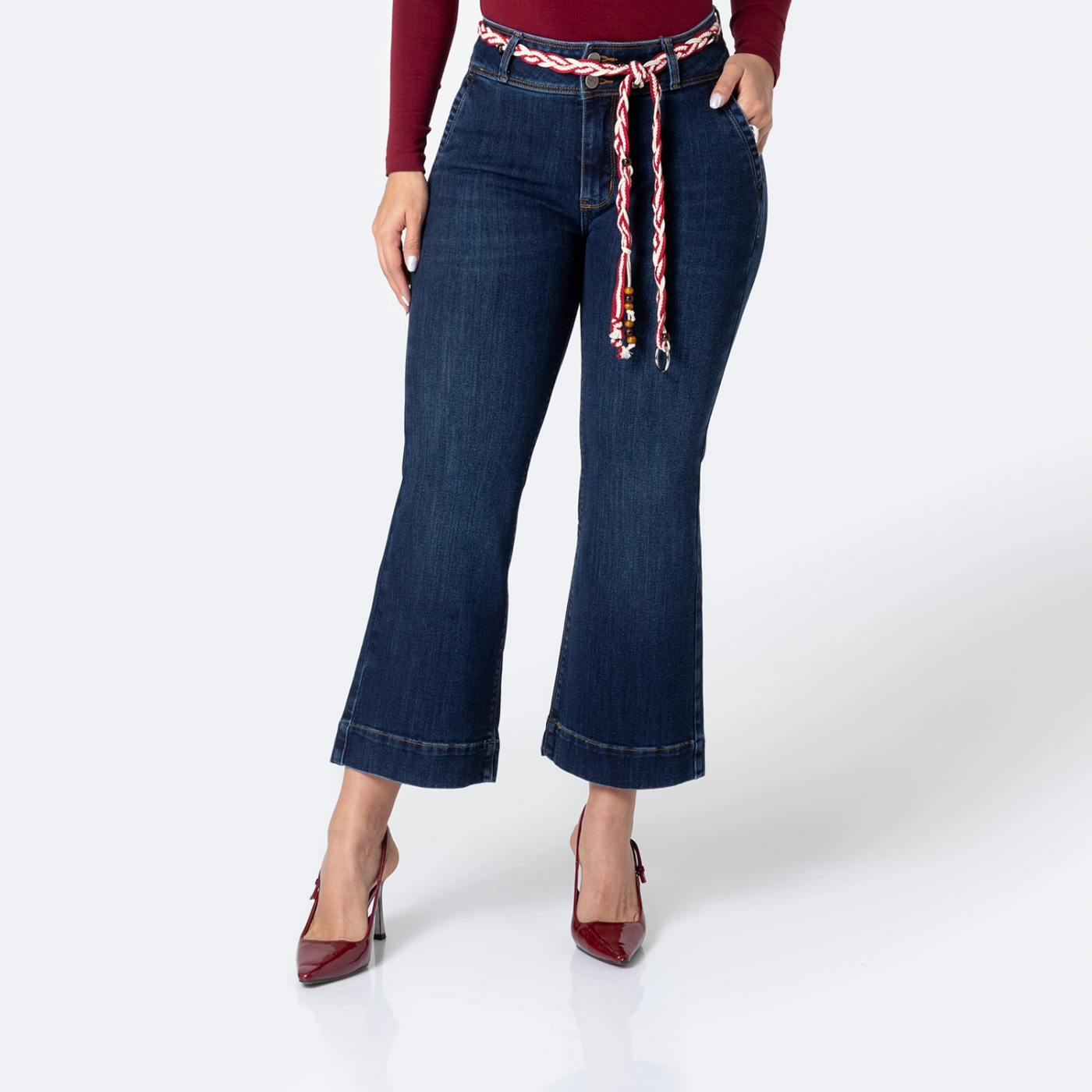 JEANS CROPPED FLARE MUJER PIONIER - 1