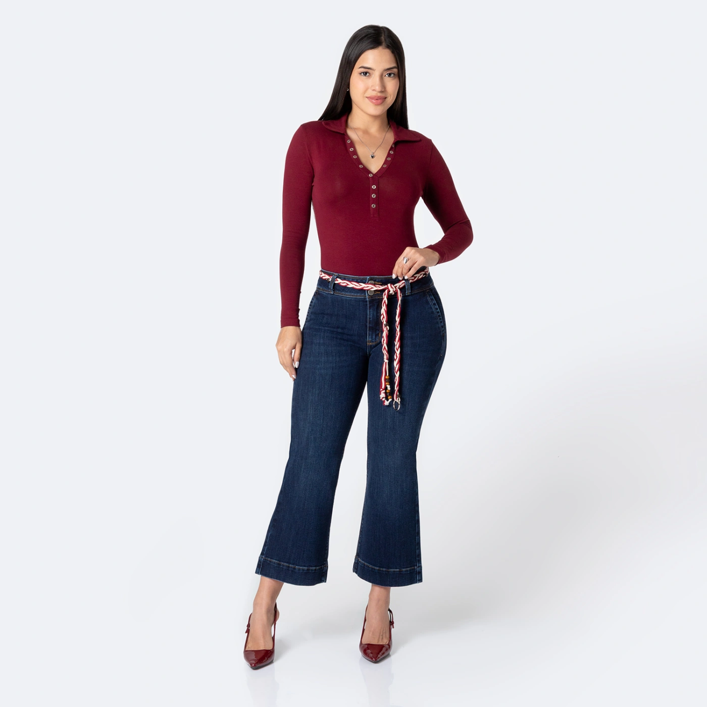 JEANS CROPPED FLARE MUJER PIONIER - 5