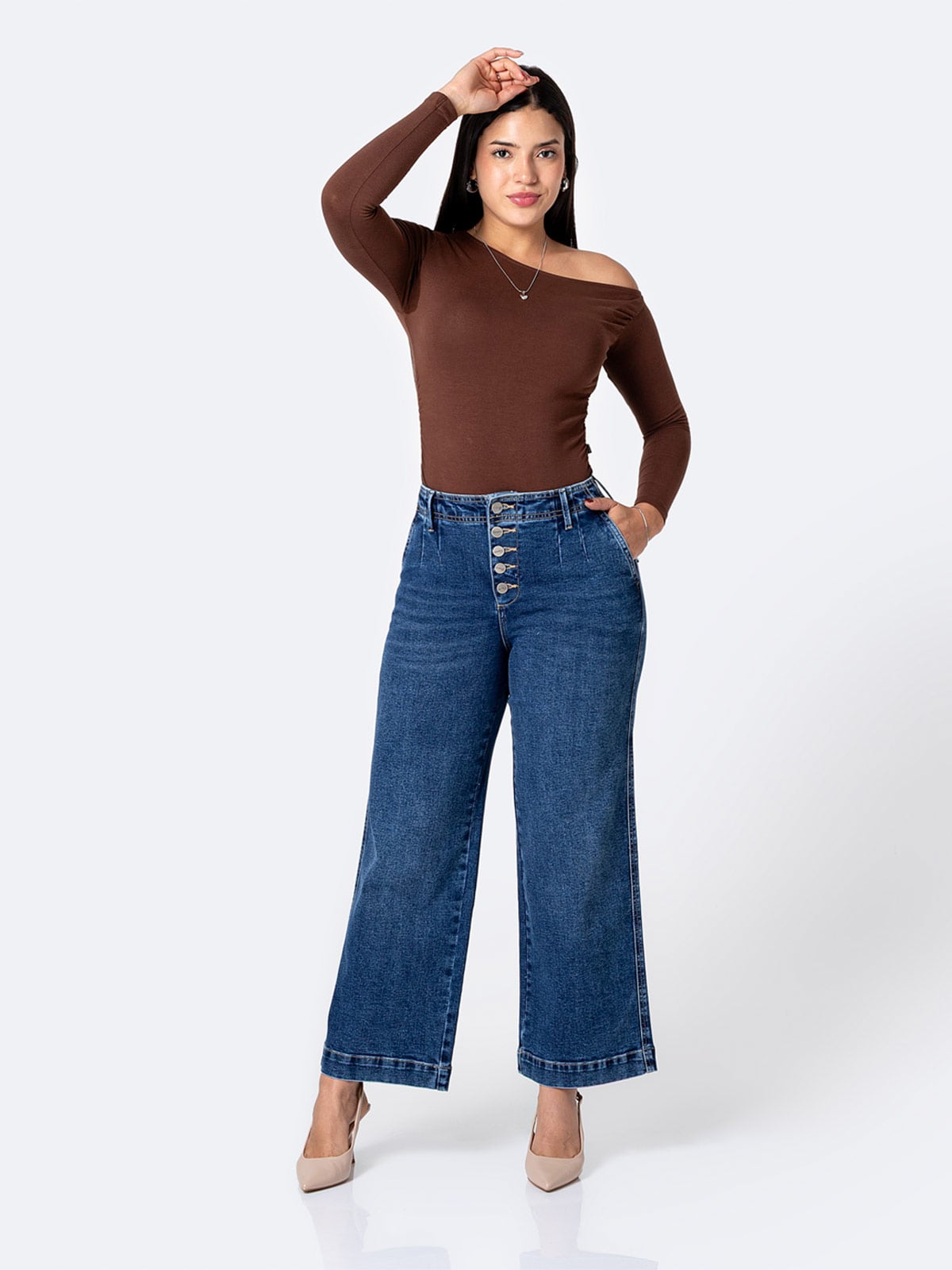 JEANS WIDE LEG MUJER PIONIER - 1
