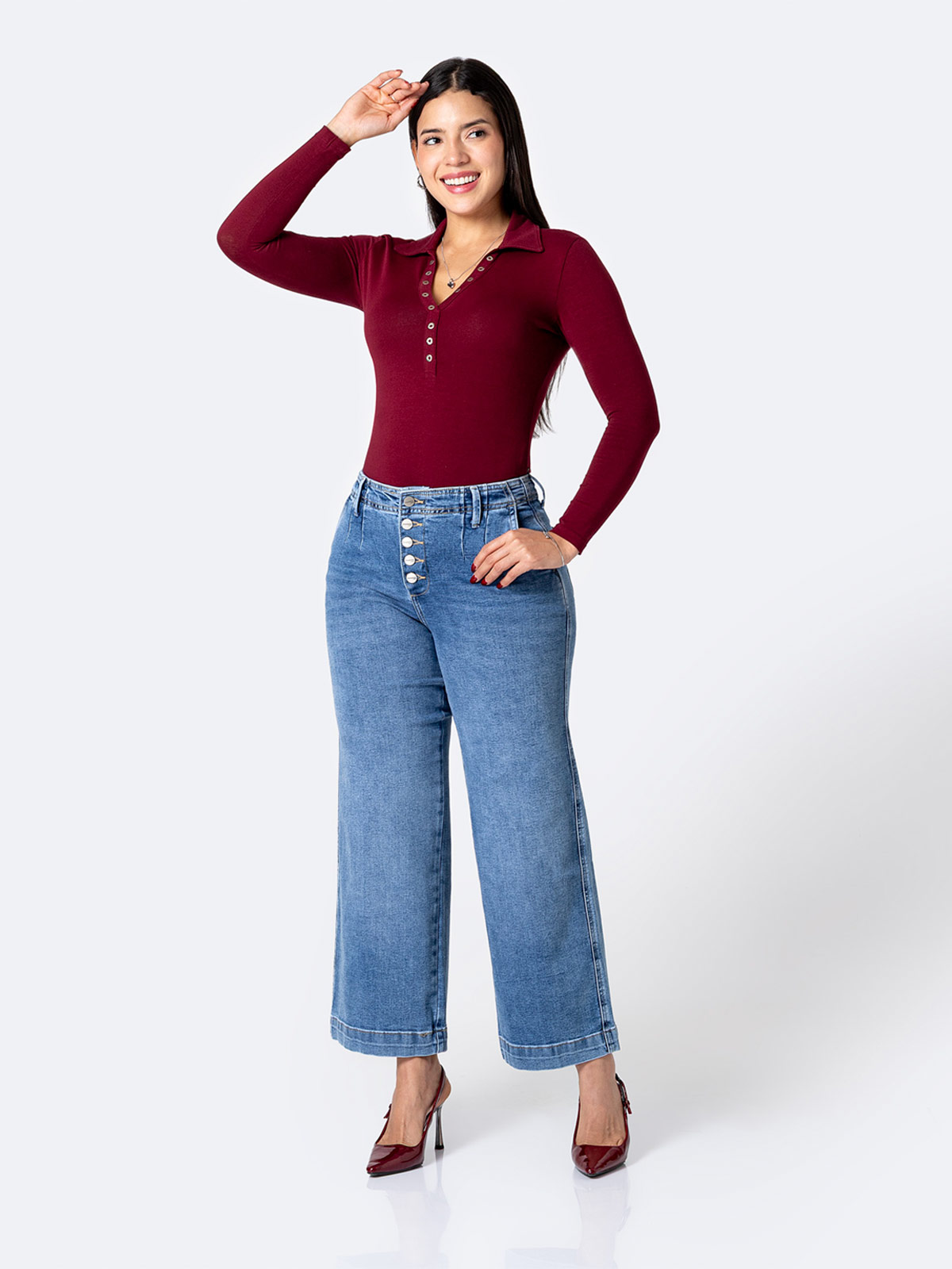 JEANS WIDE LEG MUJER PIONIER - 1