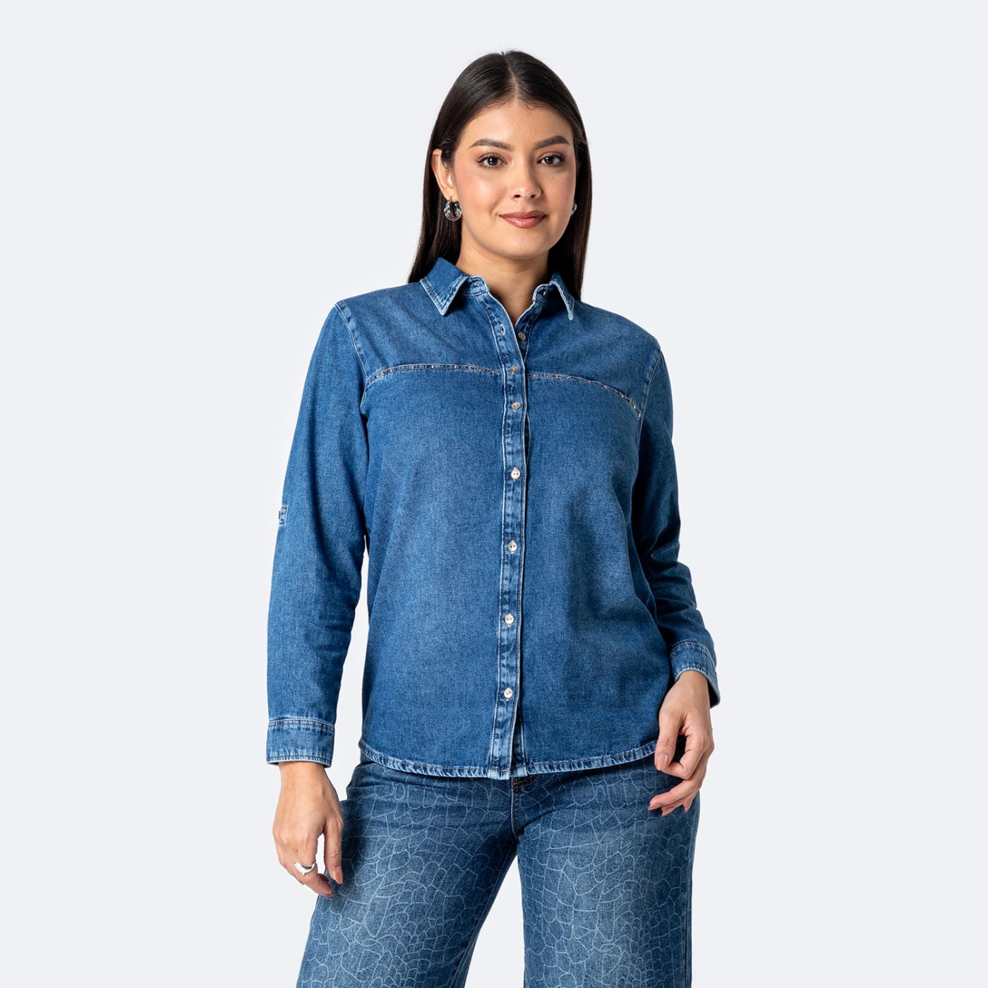 BLUSA DENIM MUJER PIONIER - 1