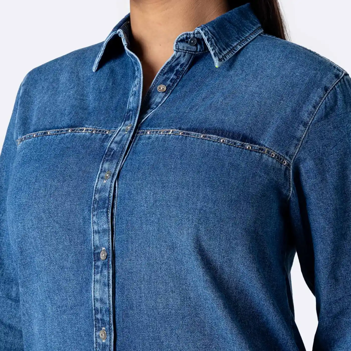 BLUSA DENIM MUJER PIONIER - 2