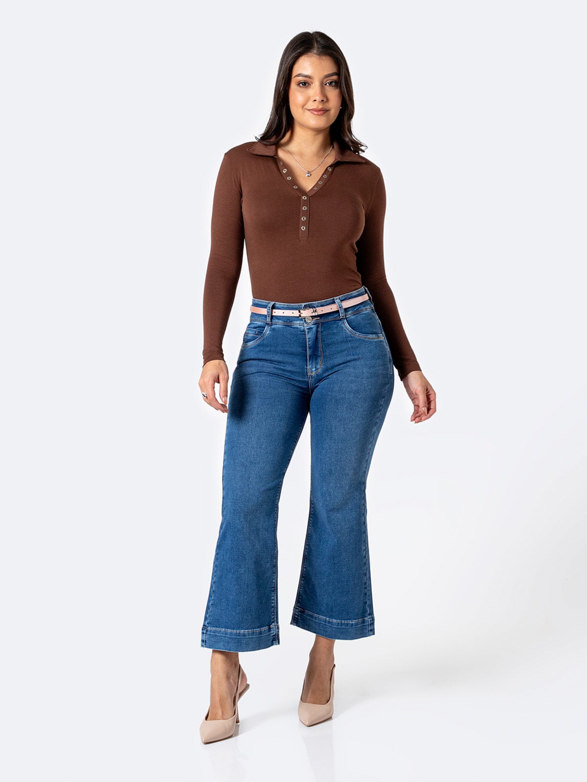 JEANS CROPPED FLARE MUJER PIONIER - 1