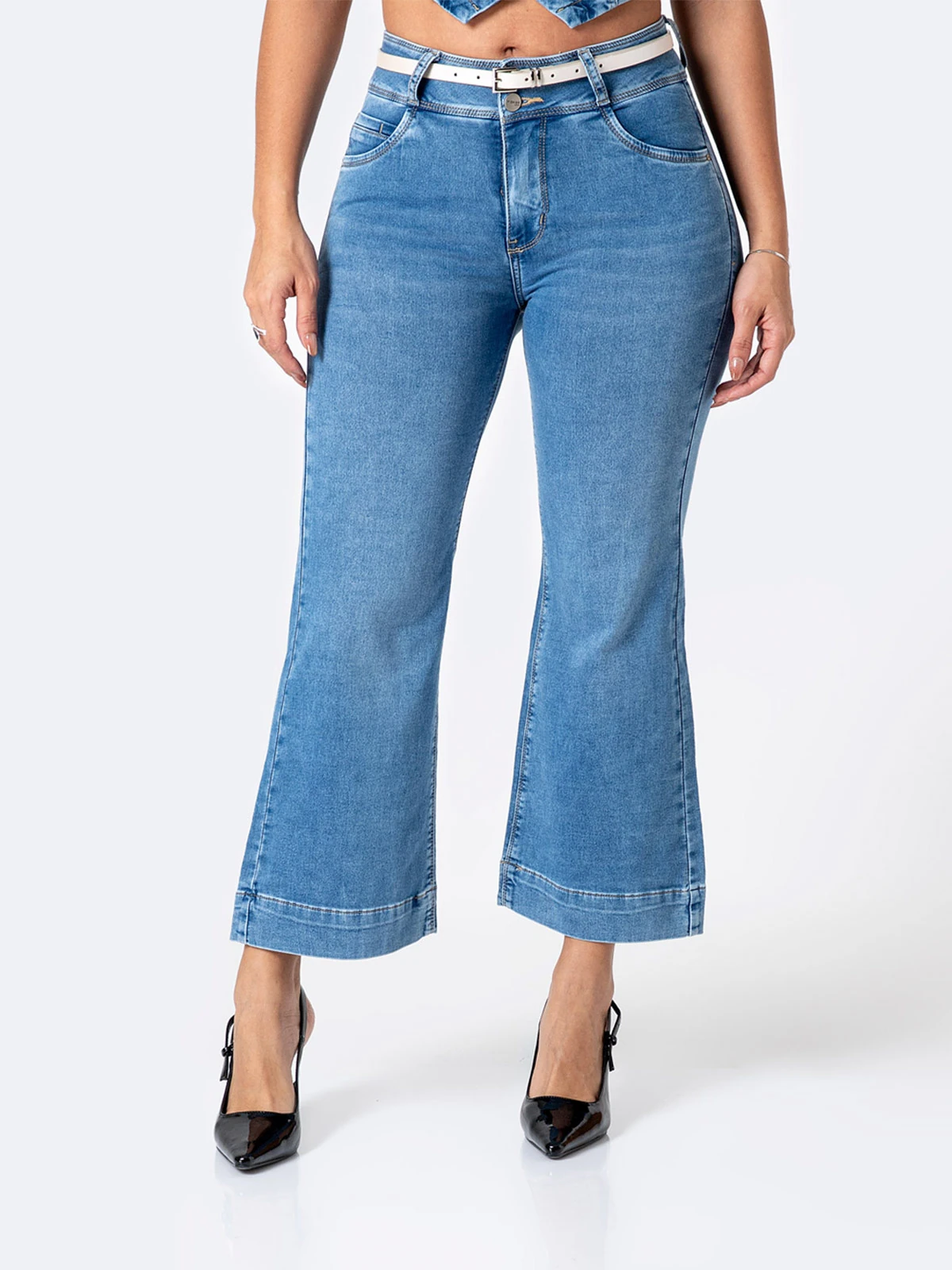 JEANS CROPPED FLARE MUJER PIONIER - 2