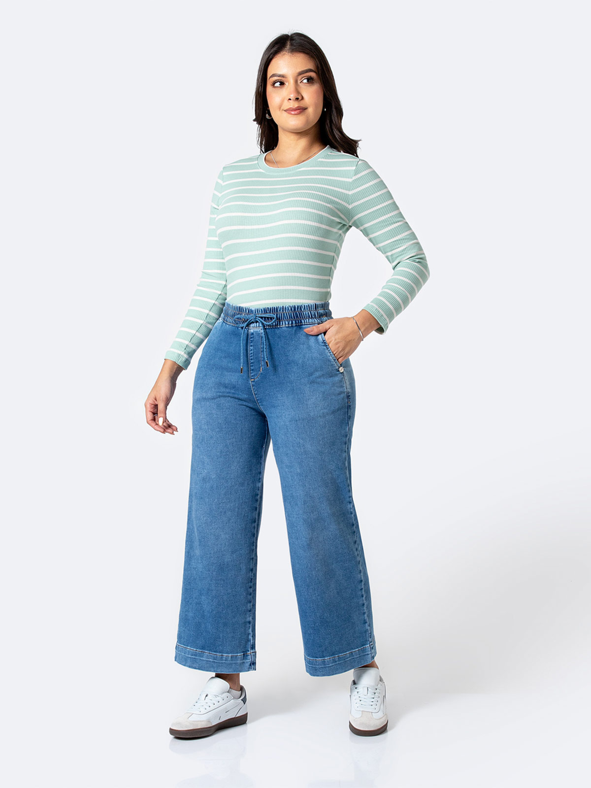 JEANS CULOTTE MUJER PIONER - 1