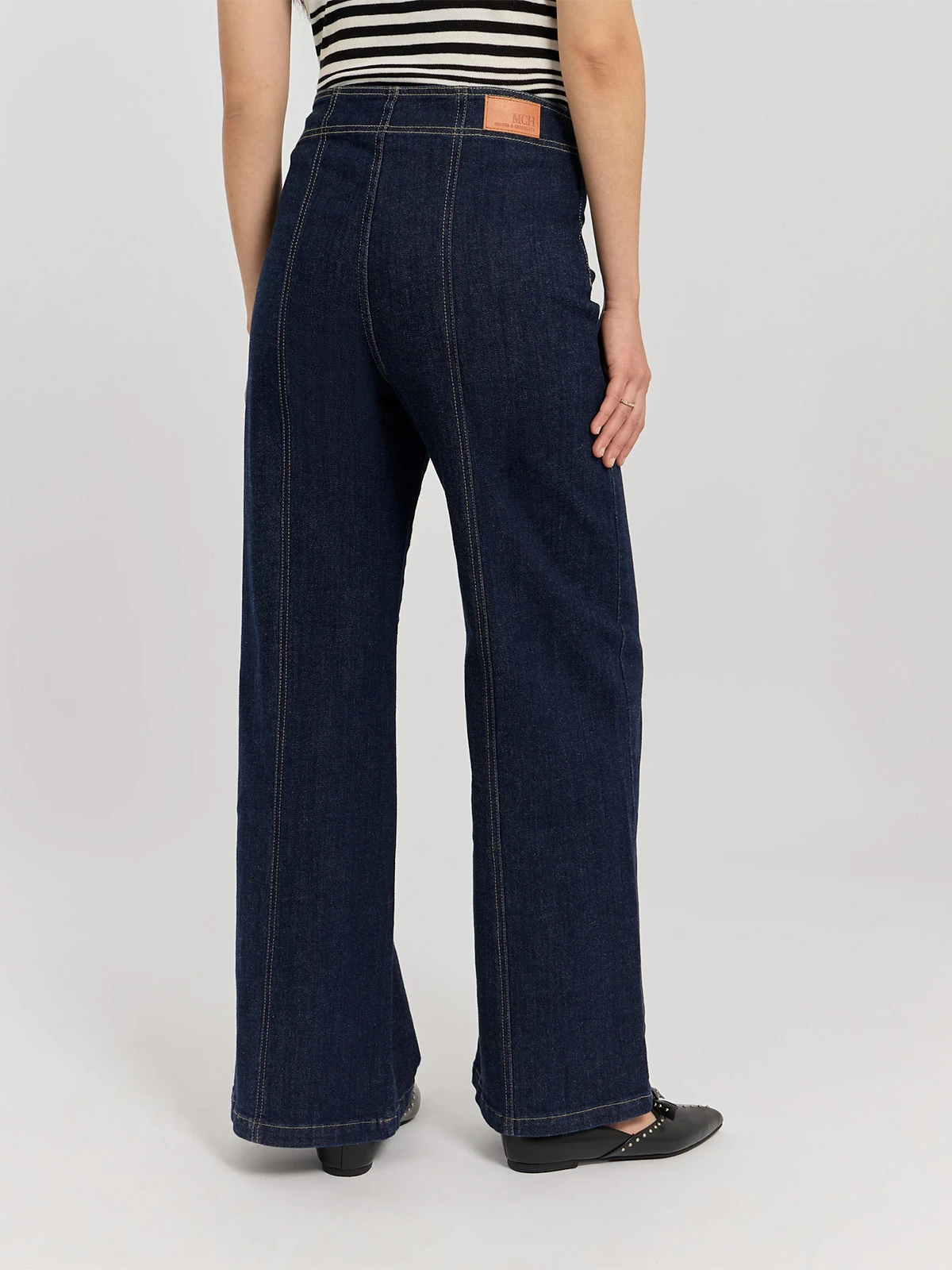 JEANS ALGODÓN WIDELEG MUJER MENTHA Y CHOCOLATE - 3