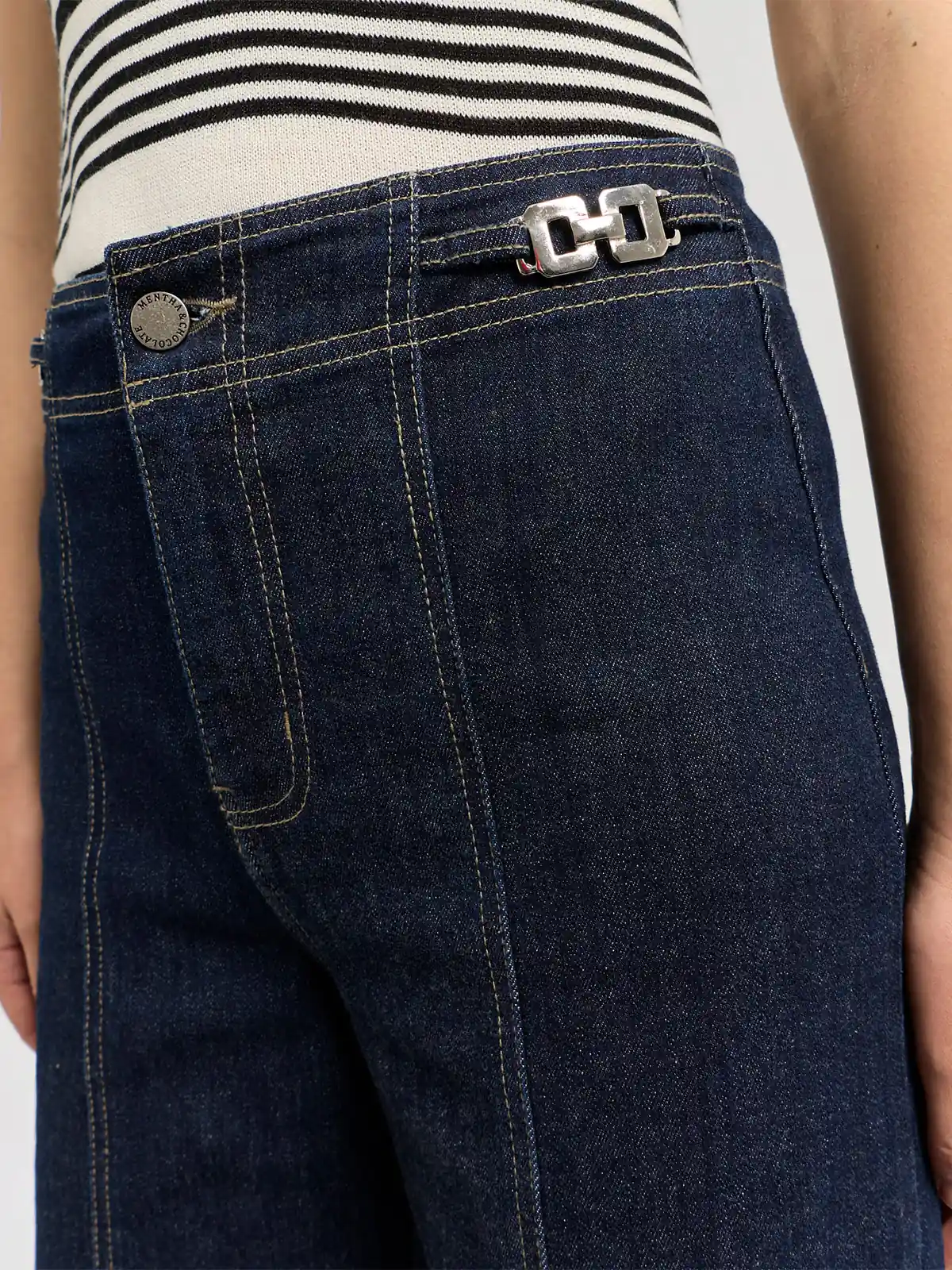 JEANS ALGODÓN WIDELEG MUJER MENTHA Y CHOCOLATE - 4