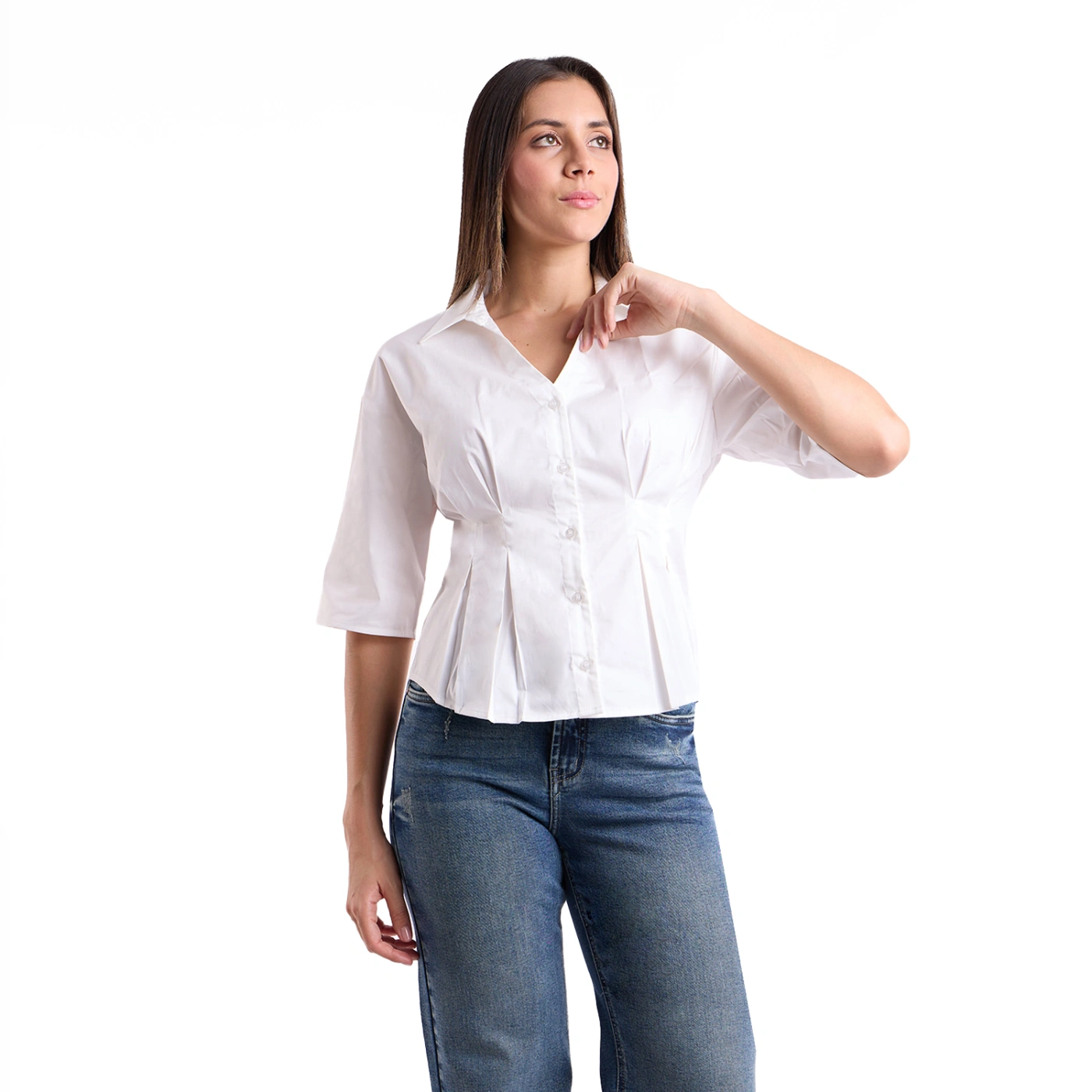 BLUSA MUJER METAL JEANS PINZAS JAPONESA  - 1