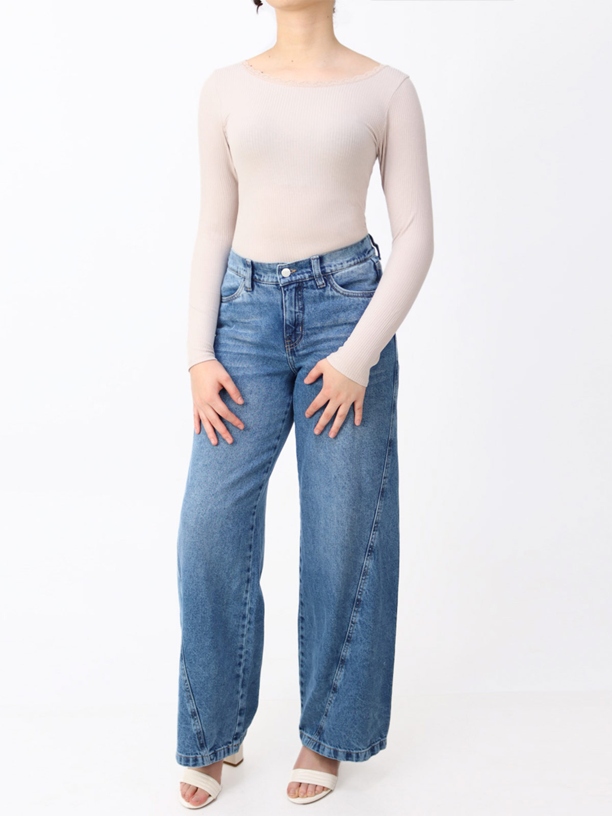 JEAN WIDE LEG ALGODÓN MUJER KAYRA POBLET PERFECT FIT DANA TM - 1