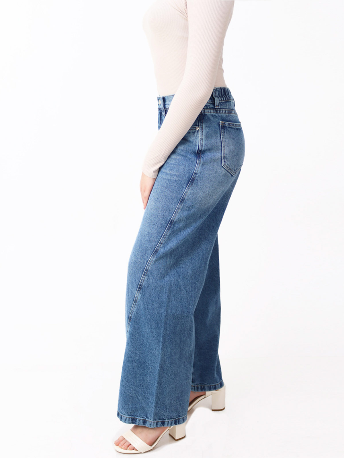 JEAN WIDE LEG ALGODÓN MUJER KAYRA POBLET PERFECT FIT DANA TM - 2