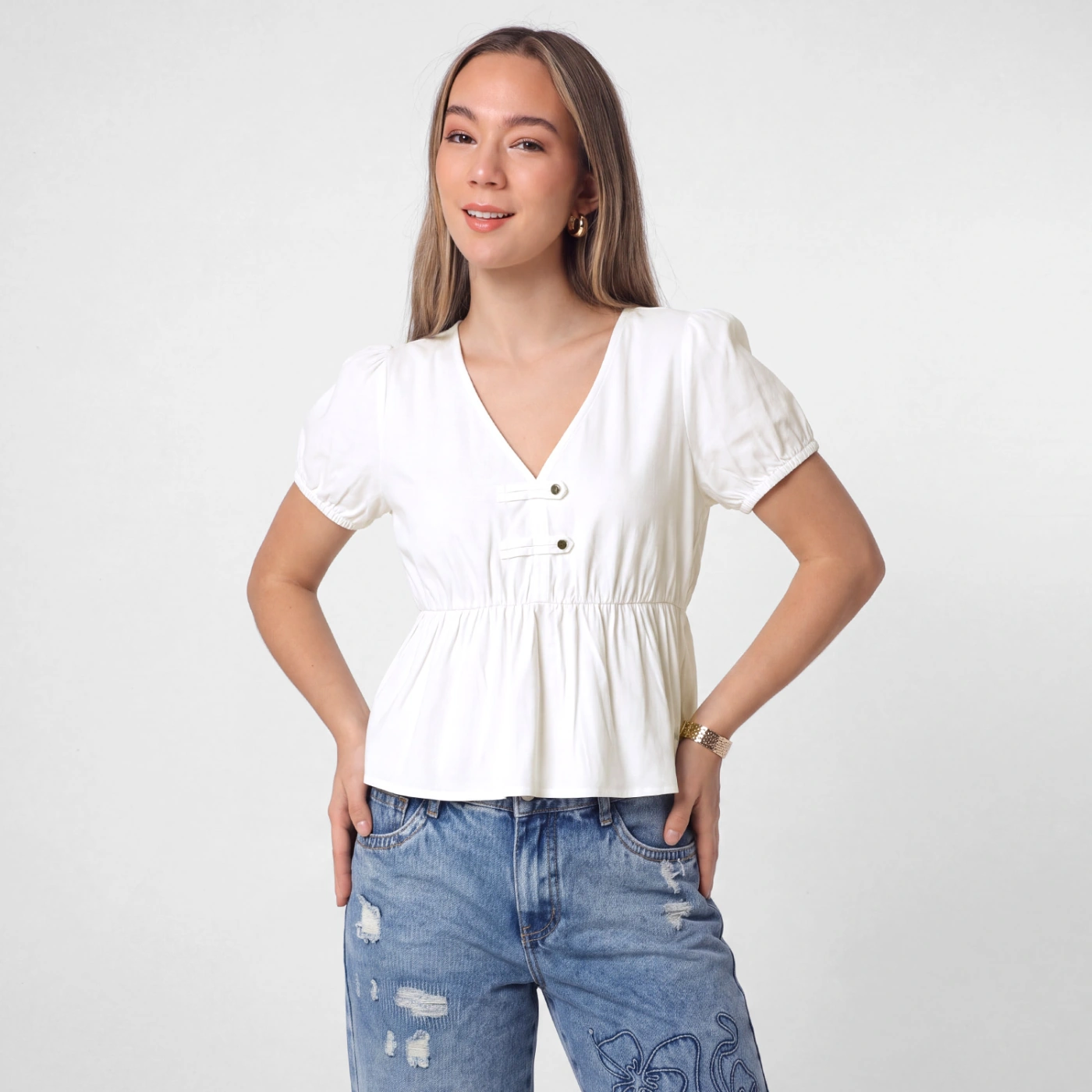 BLUSA MANGA CORTA SQUEEZE XIREN - 1