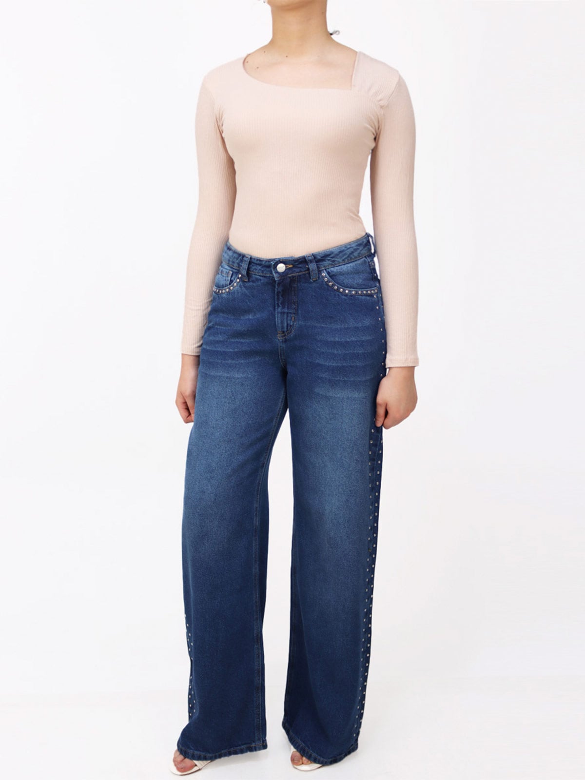 JEAN BAGGY MUJER KAYRA POBLET PERFECT FIT TACHAS TM - 1