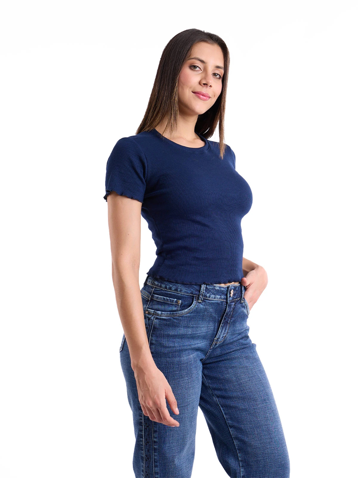 POLO MANGA CORTA ALGODÓN MUJER METAL JEANS RIB INES - 2