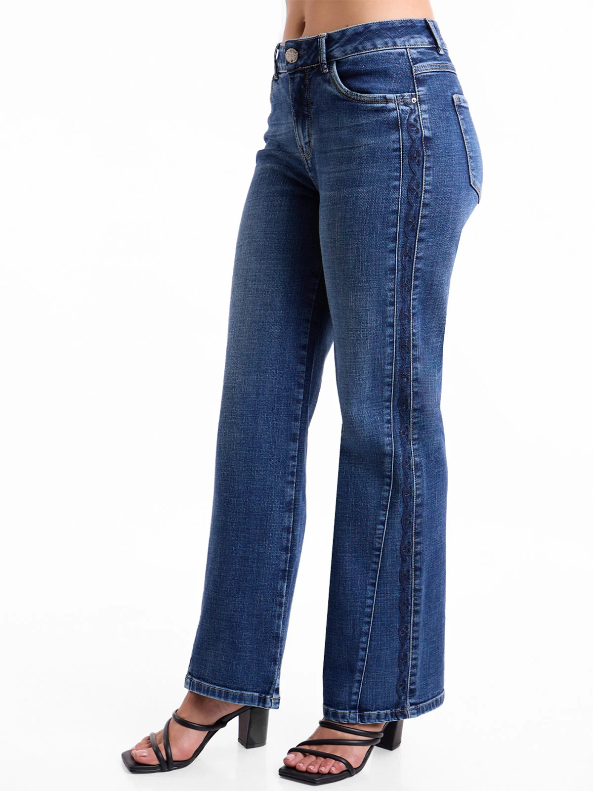 JEAN STRAIGHT MUJER METAL JEANS BORDADO ARABE - 4