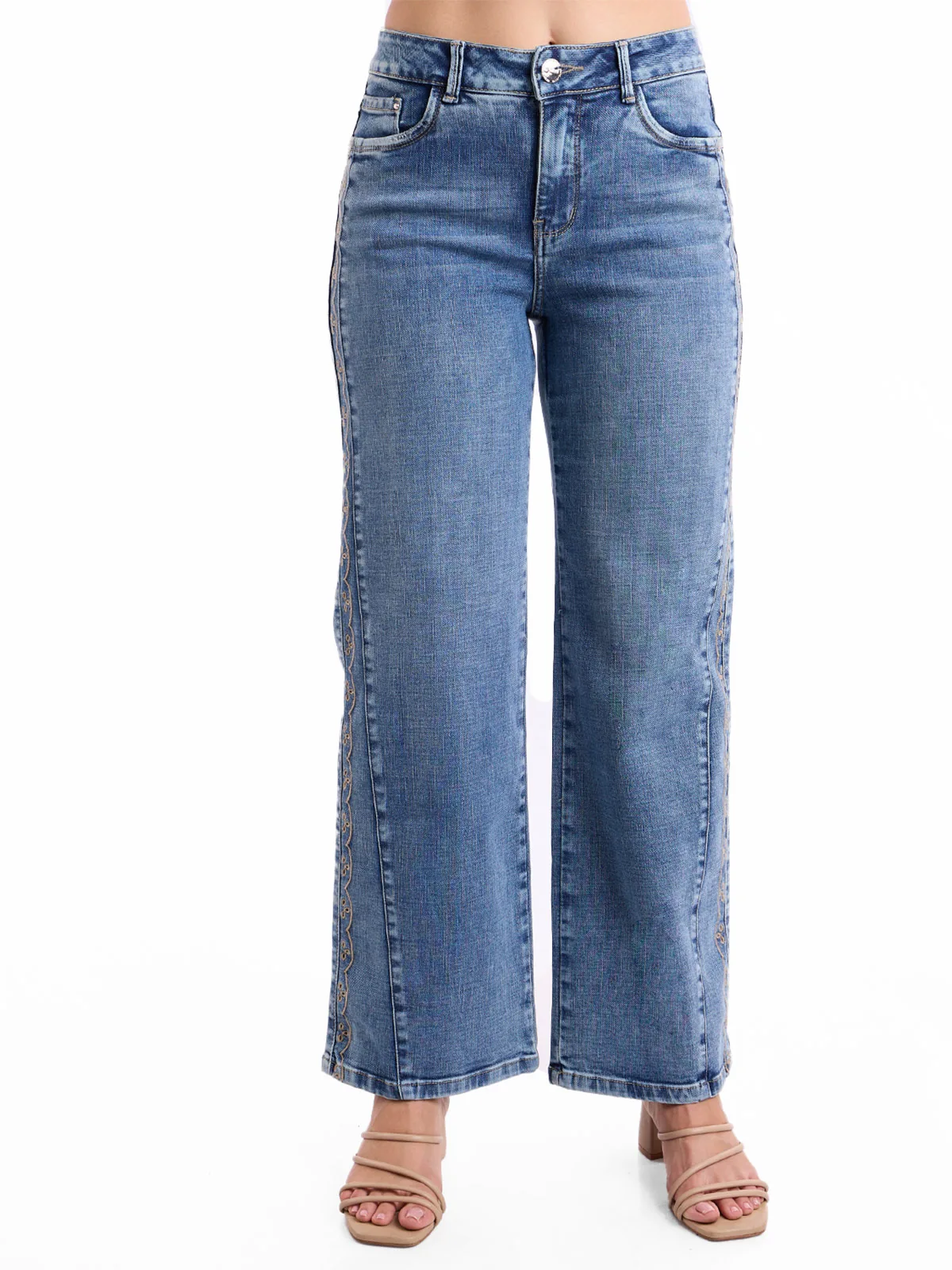 JEAN STRAIGHT MUJER METAL JEANS BORDADO ARABE - 3