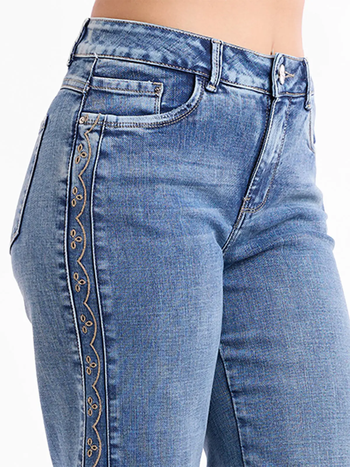 JEAN STRAIGHT MUJER METAL JEANS BORDADO ARABE - 5