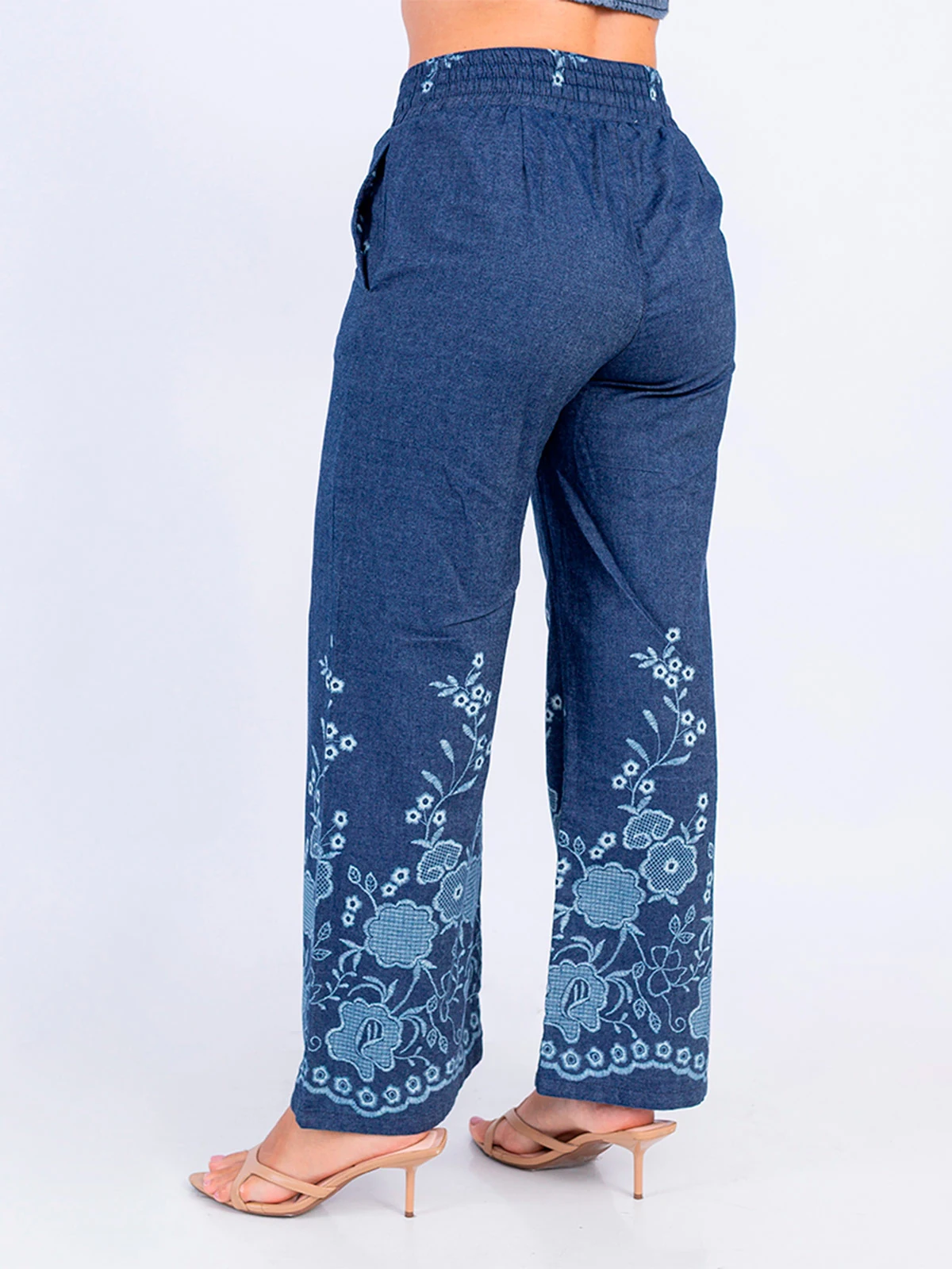 PANTALÓN ALGODÓN PALAZZO MUJER SODA BLUES - 4