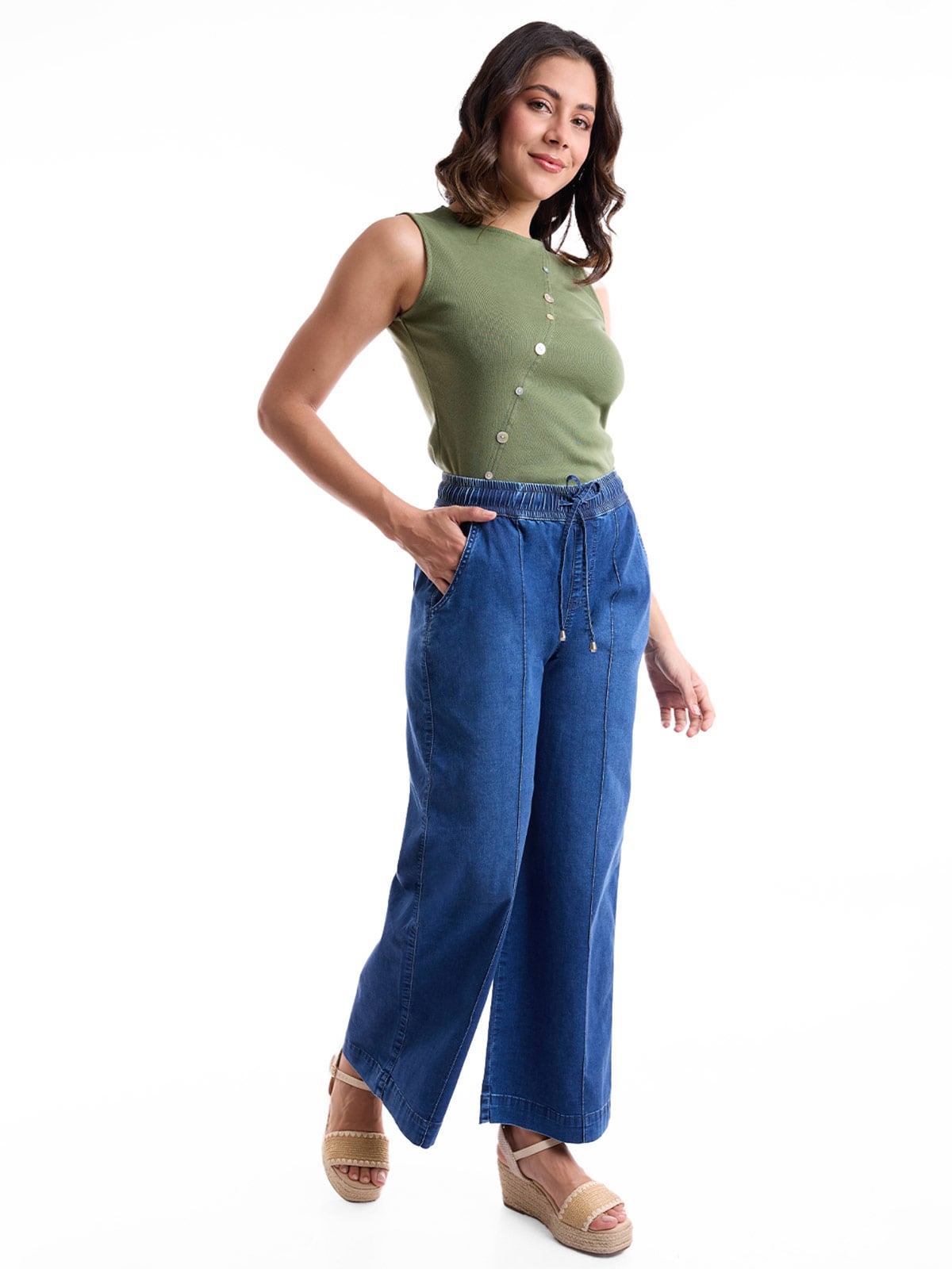 JEANS ALGODÓN WIDELEG MUJER METAL JEANS - 1