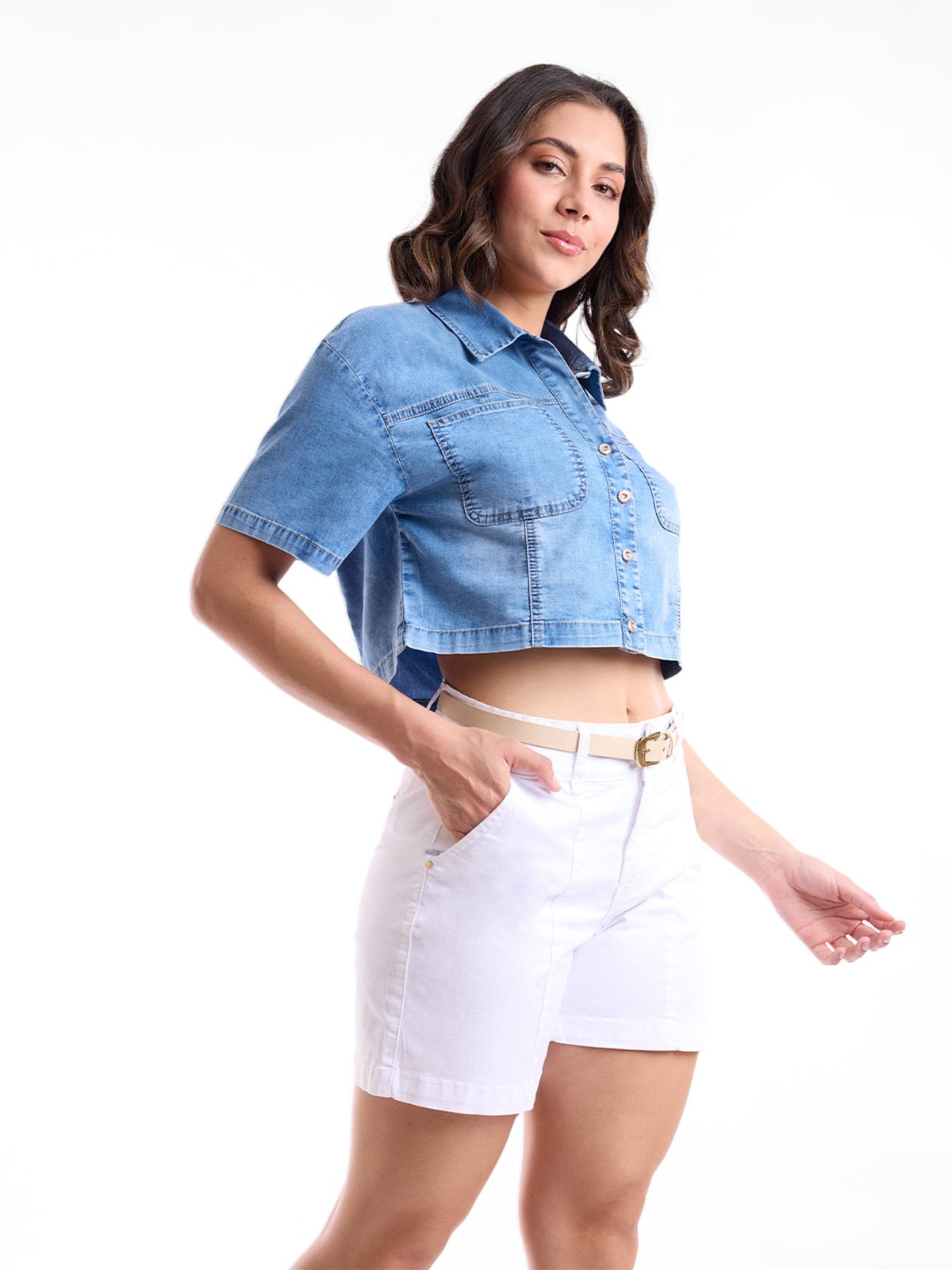 BLUSA ALGODÓN MUJER METAL JEANS DENIM - 3