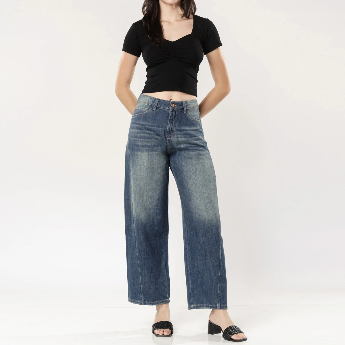 JEANS ALGODÓN BAGGY BALLOON MUJER KAYRA POBLET PERFECT FIT - 1