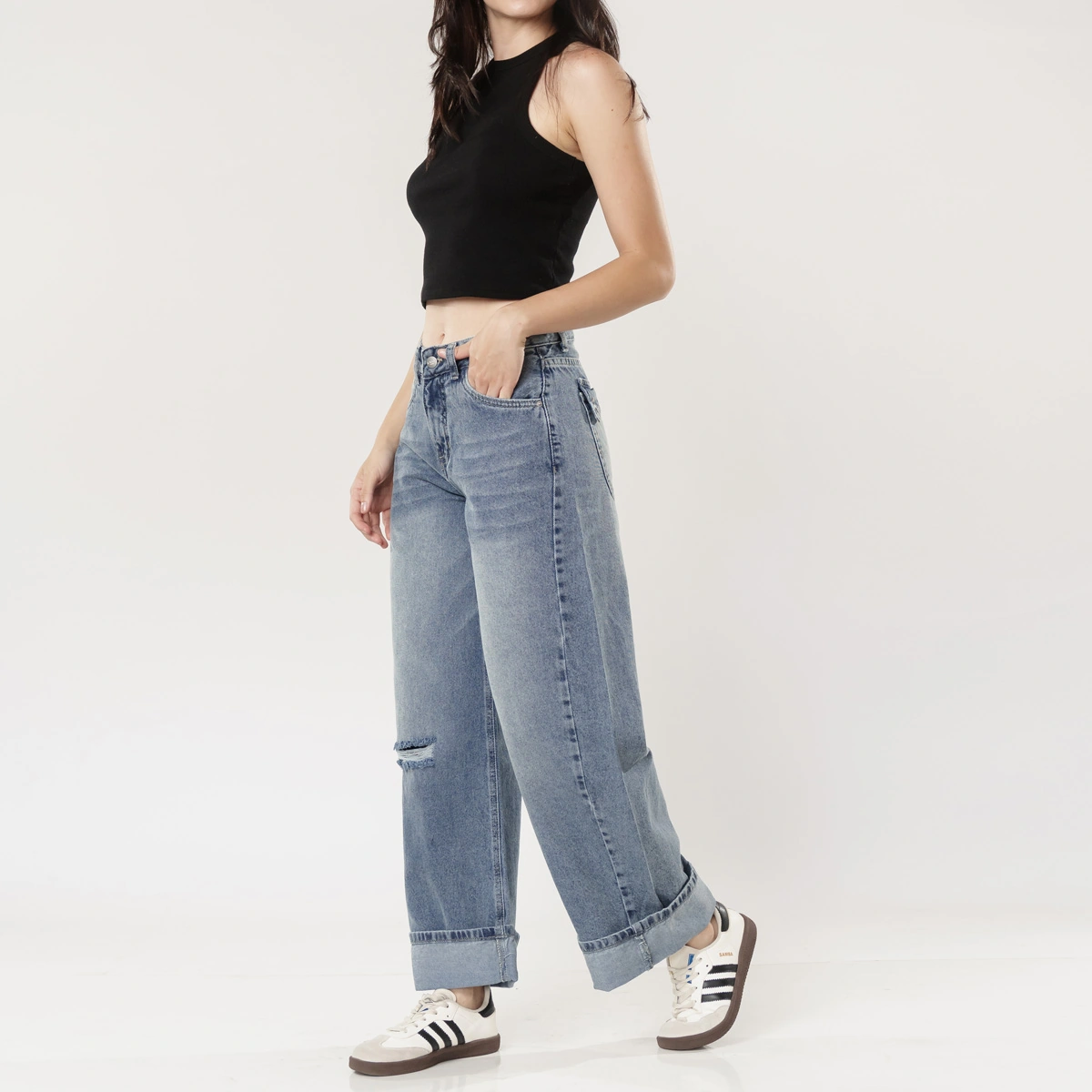 JEANS ALGODÓN WIDE LEG BALLOON MUJER KAYRA POBLET PERFECT FIT - 2