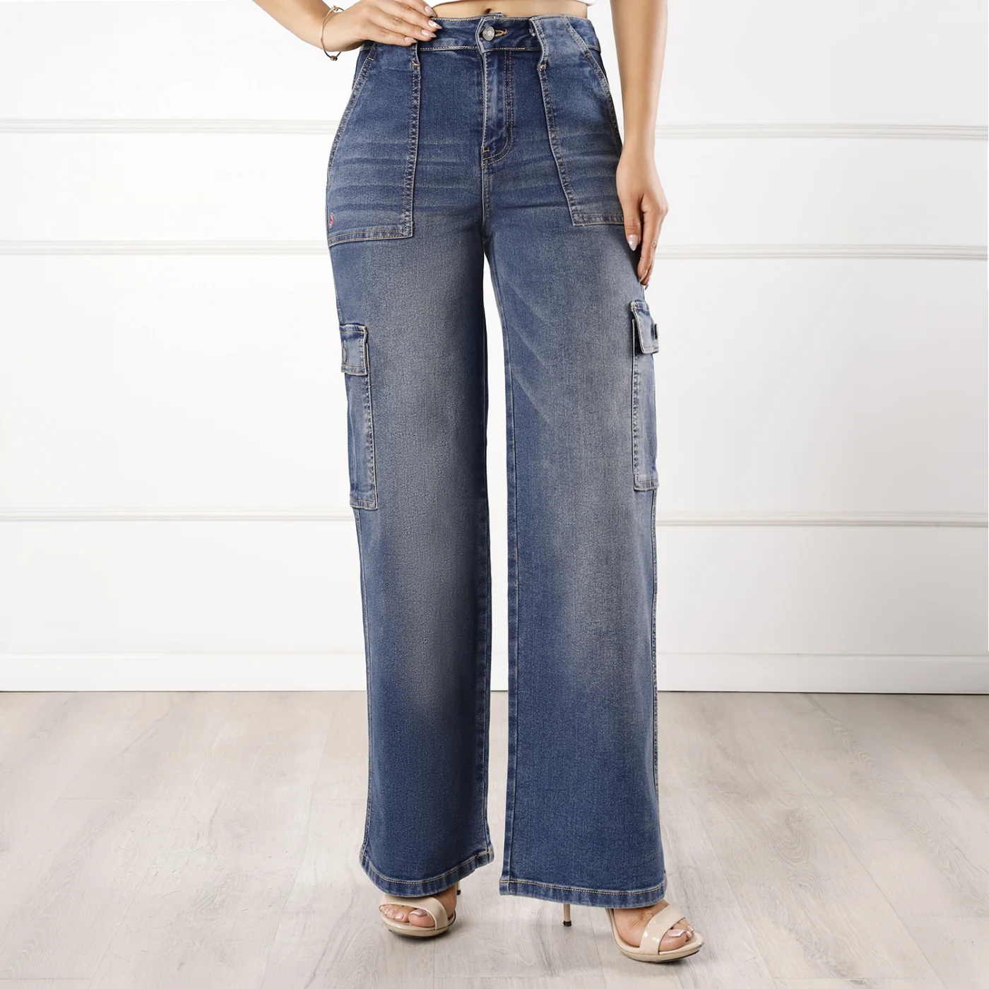 JEANS ALGODÓN WIDE LEG MUJER KANSAS MOXIE - 1