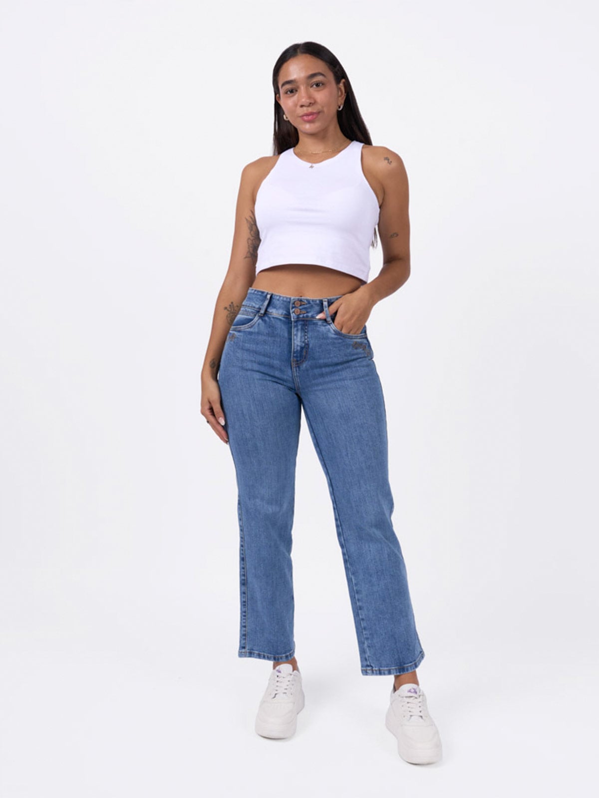 Rectpo JEANS ALGODÓN RECTO MUJER BRONCO