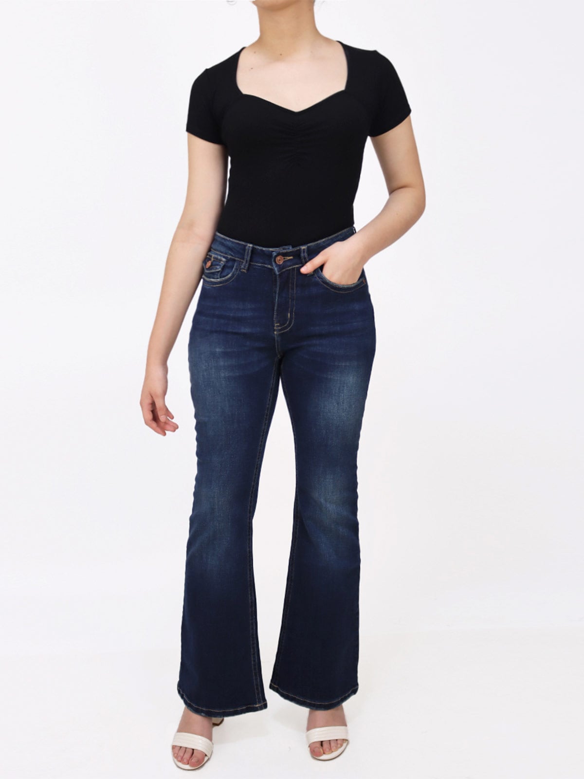 JEANS ALGODÓN FLARE MUJER KAYRA POBLET PERFECT FIT - 1