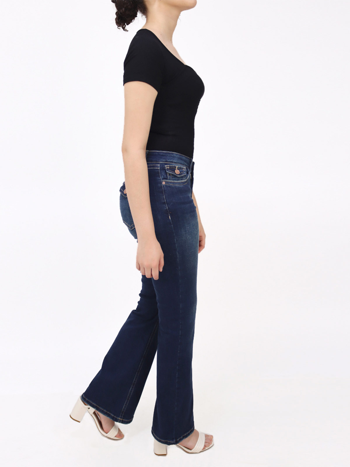 JEANS ALGODÓN FLARE MUJER KAYRA POBLET PERFECT FIT - 2