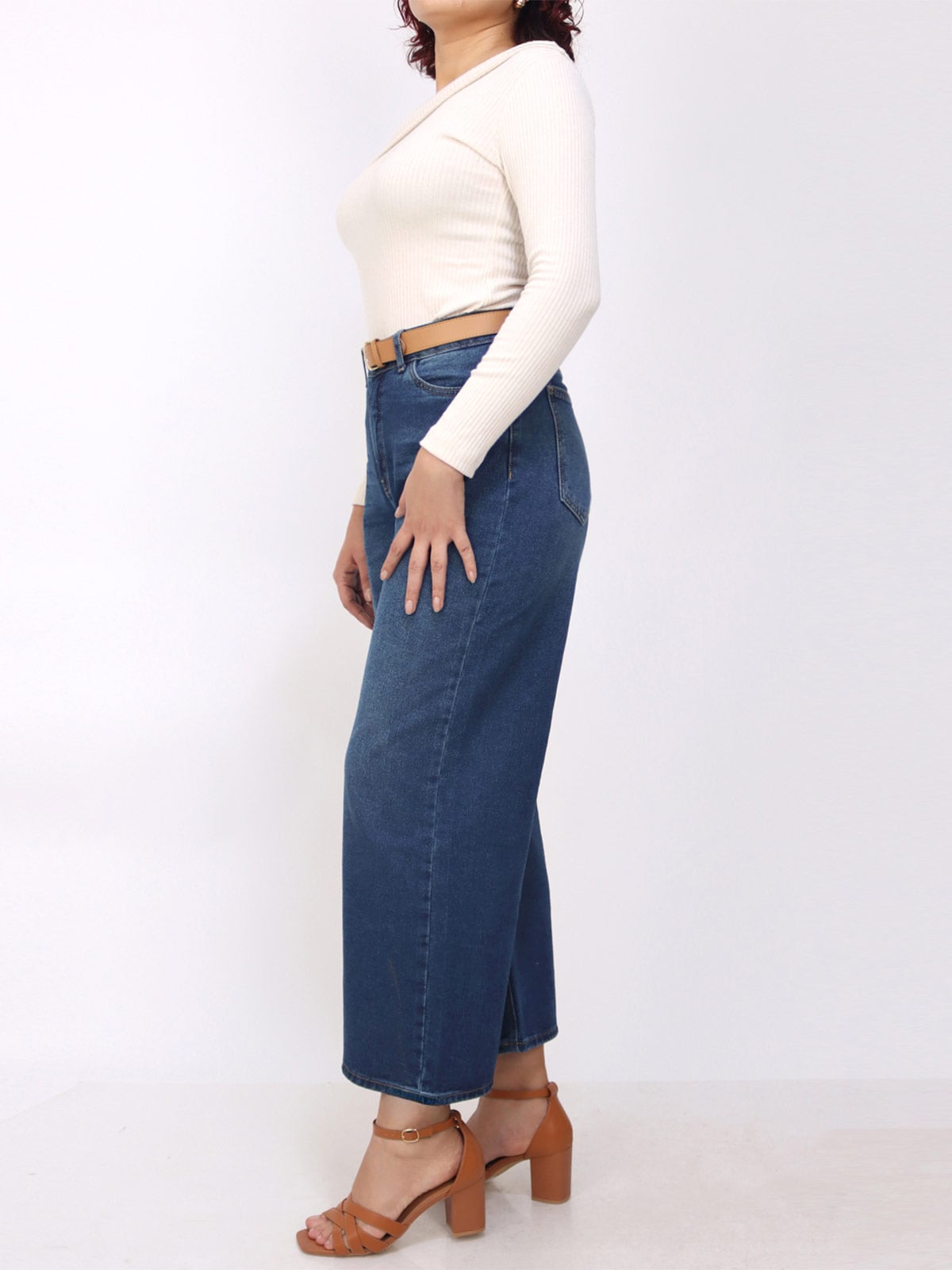 JEANS ALGODÓN WIDELEG CROPPED MUJER KAYRA POBLET PERFECT FIT - 2