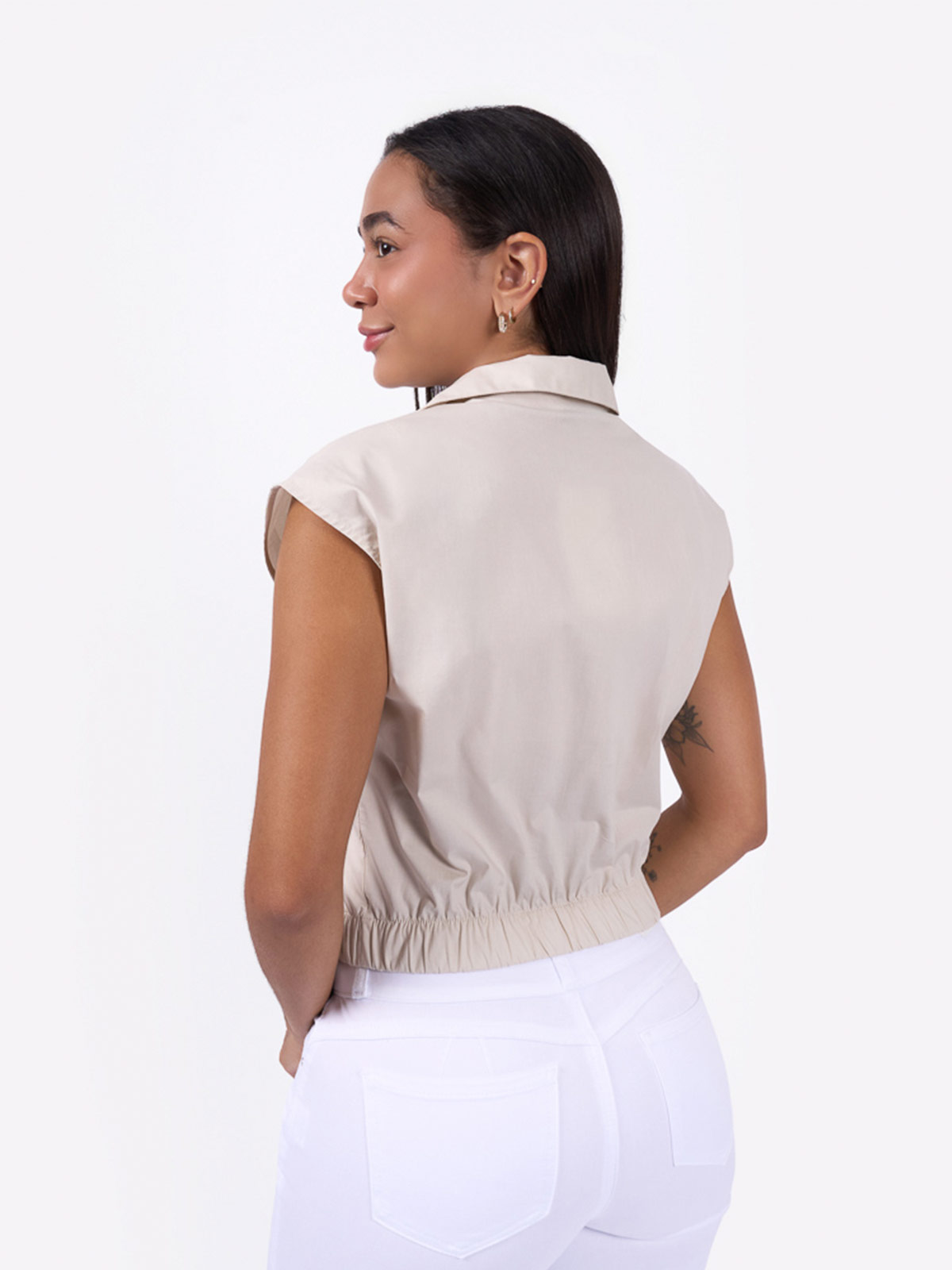 BLUSA MANGA CORTA ALGODÓN MUJER MACHINE - 3