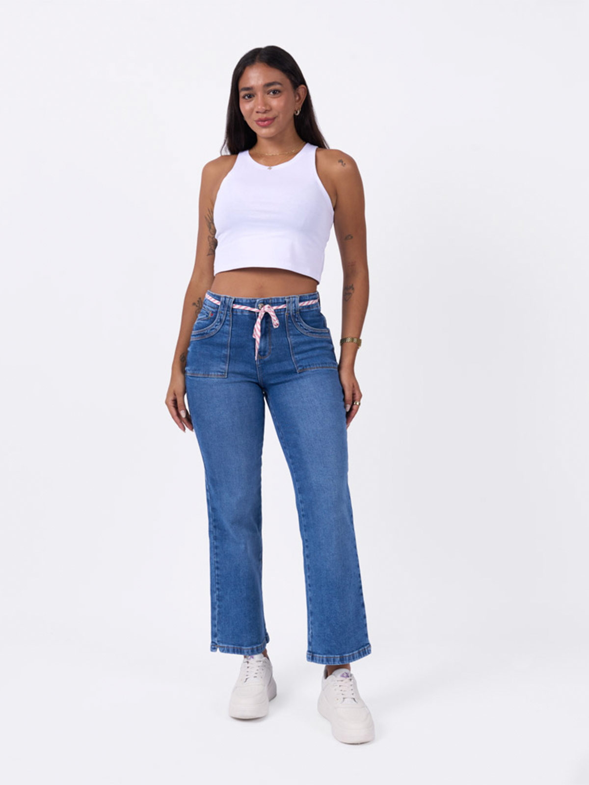 JEANS ALGODÓN RECTO MUJER MACHINE - 1