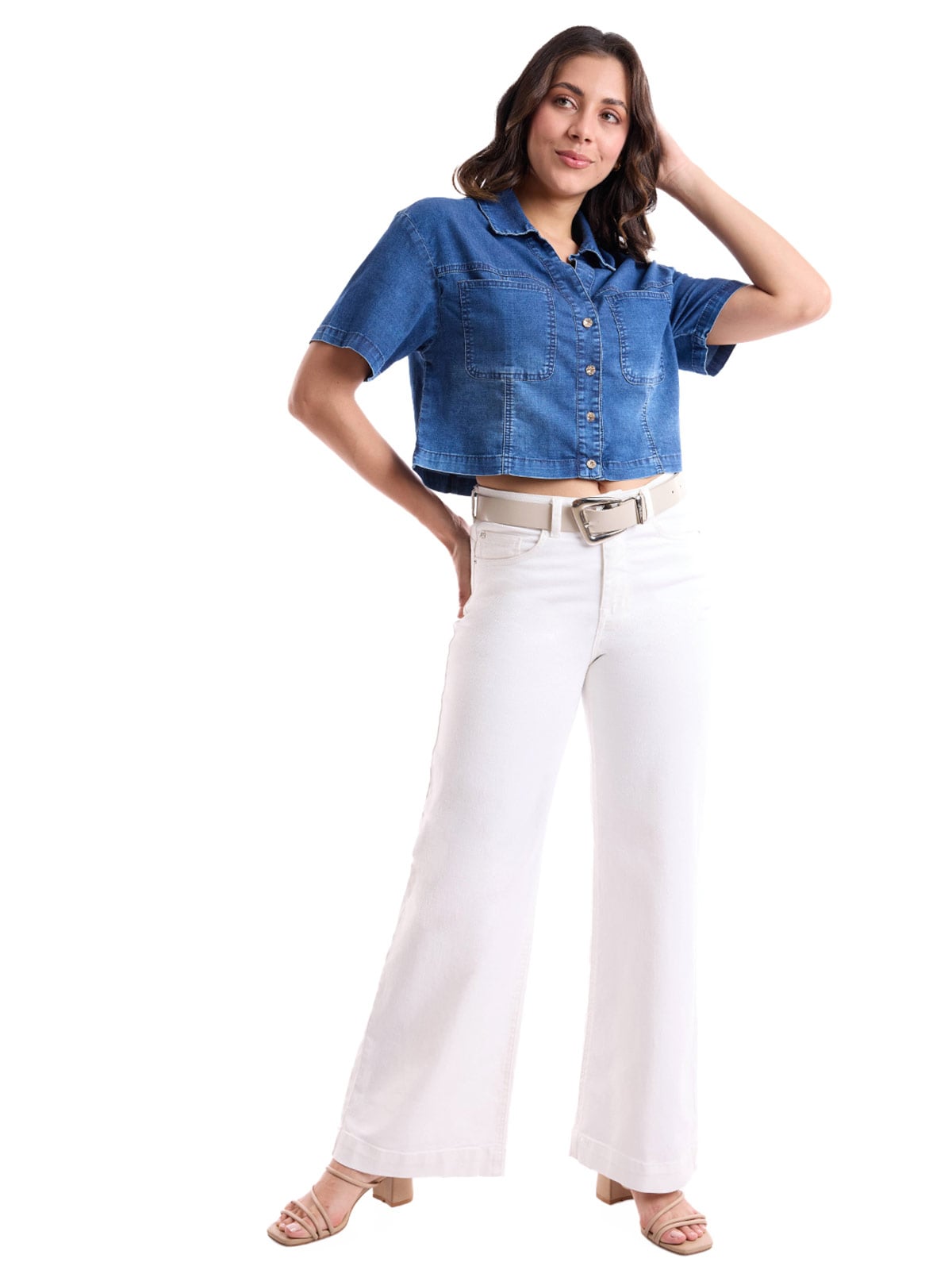 JEANS ALGODÓN WIDE LEG MUJER METAL JEANS - 1