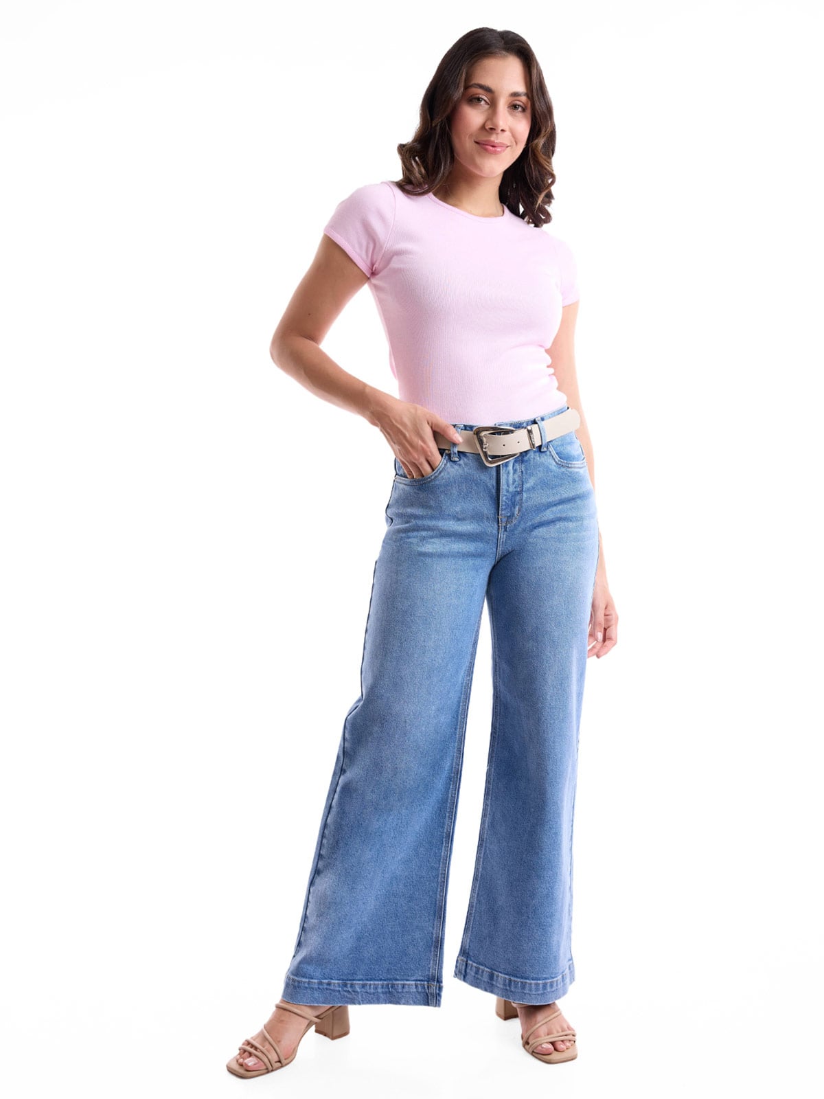 JEANS ALGODÓN WIDE LEG MUJER METAL JEANS - 1