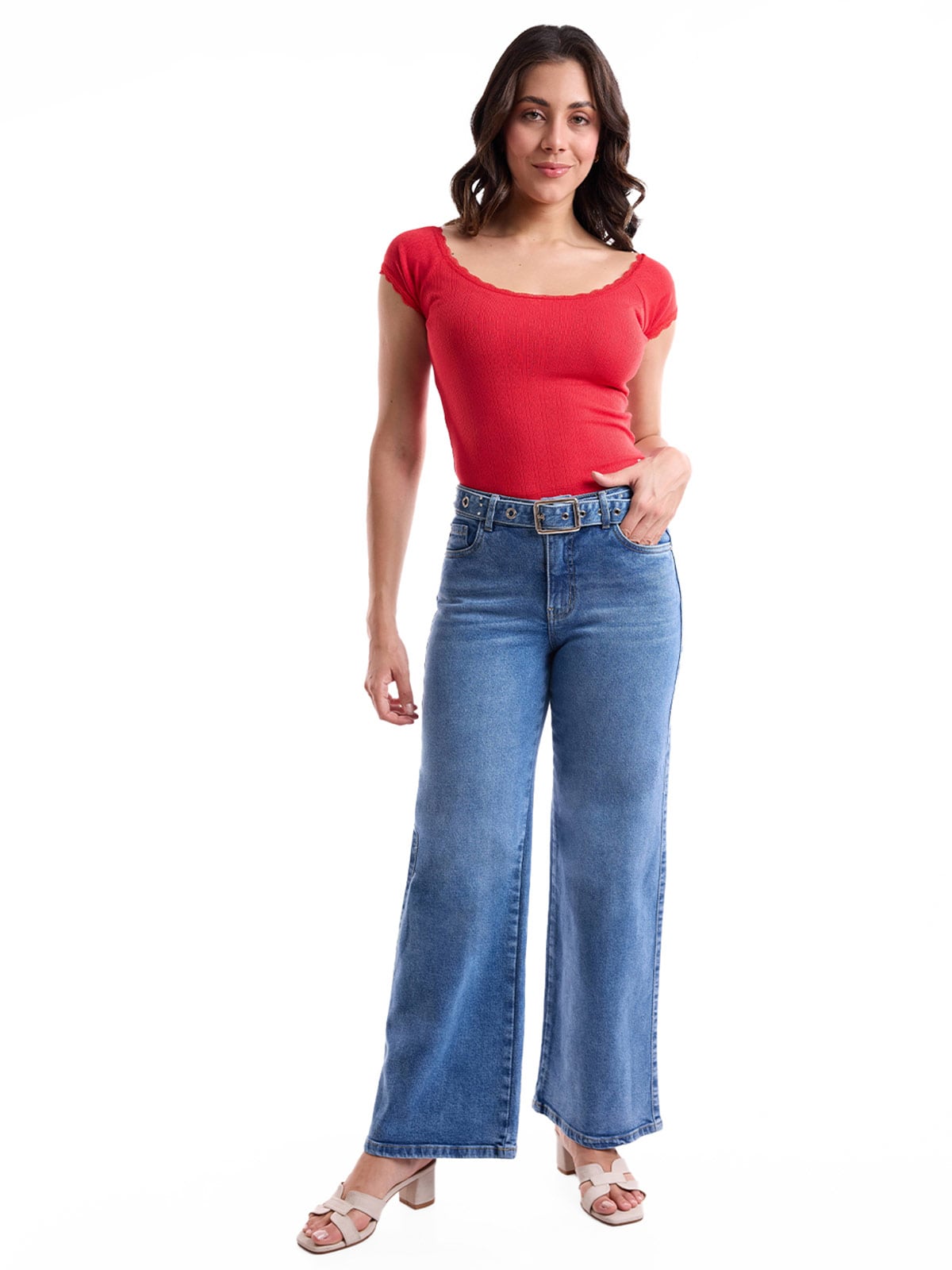 JEANS ALGODÓN WIDE LEG MUJER METAL JEANS - 1