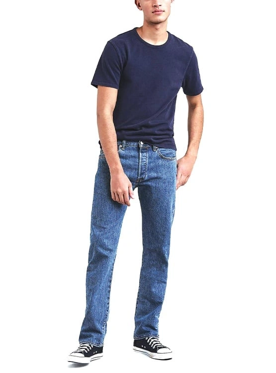 JEAN LARGO ALGODÓN RECTO HOMBRE LEVI'S AZUL 501 ORIGINAL - 1