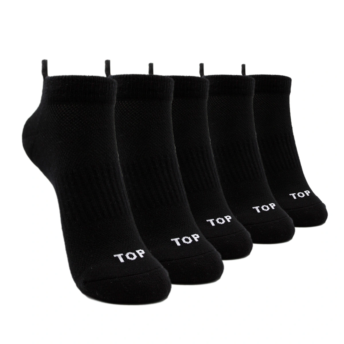 PACK X5 CALCETIN TOBILLERO HOMBRE TOP NEGRO - 1