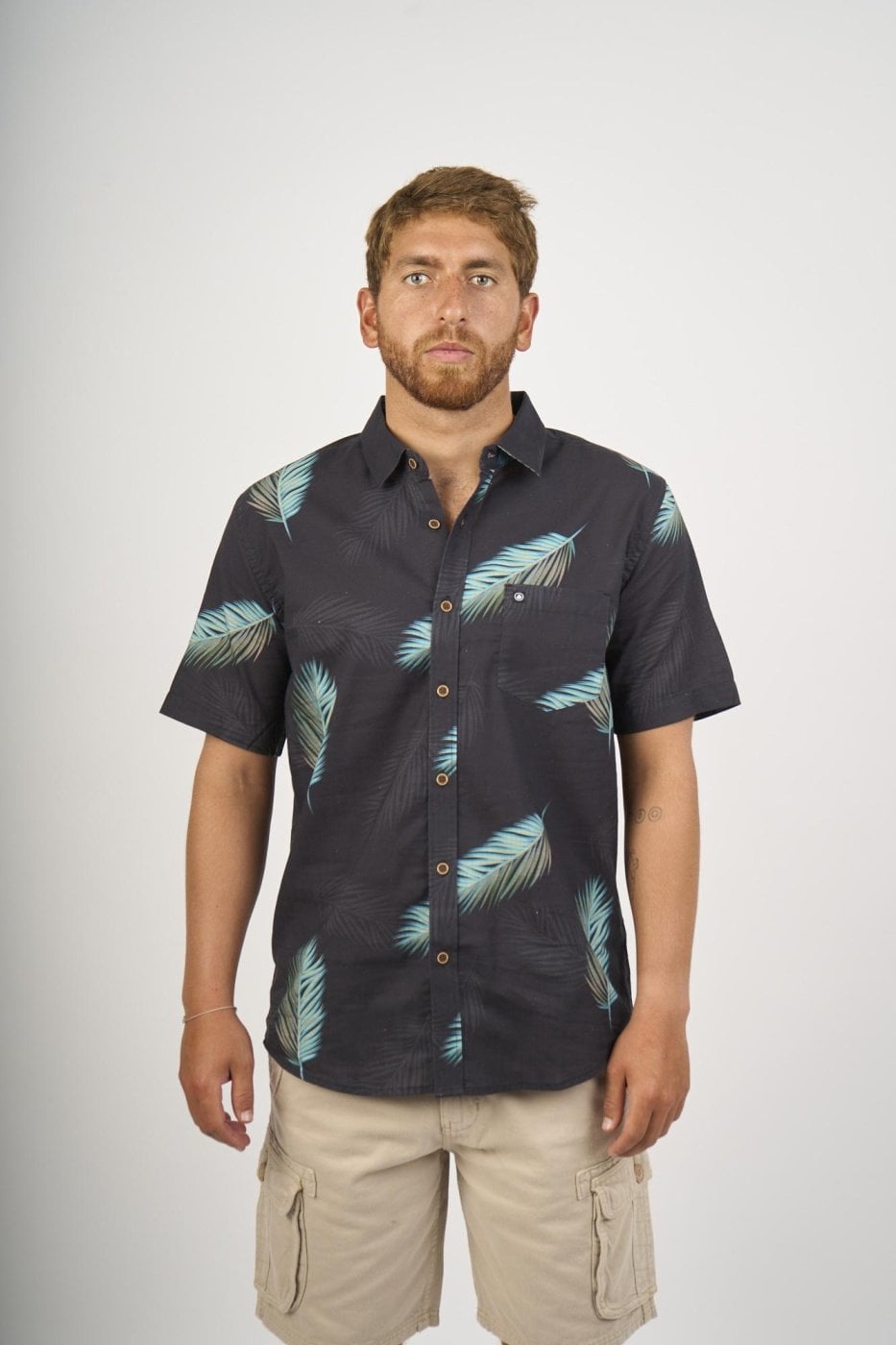 CAMISA MANGA CORTA ALGODÓN HOMBRE DUNKELVOLK TROPICAL - 1