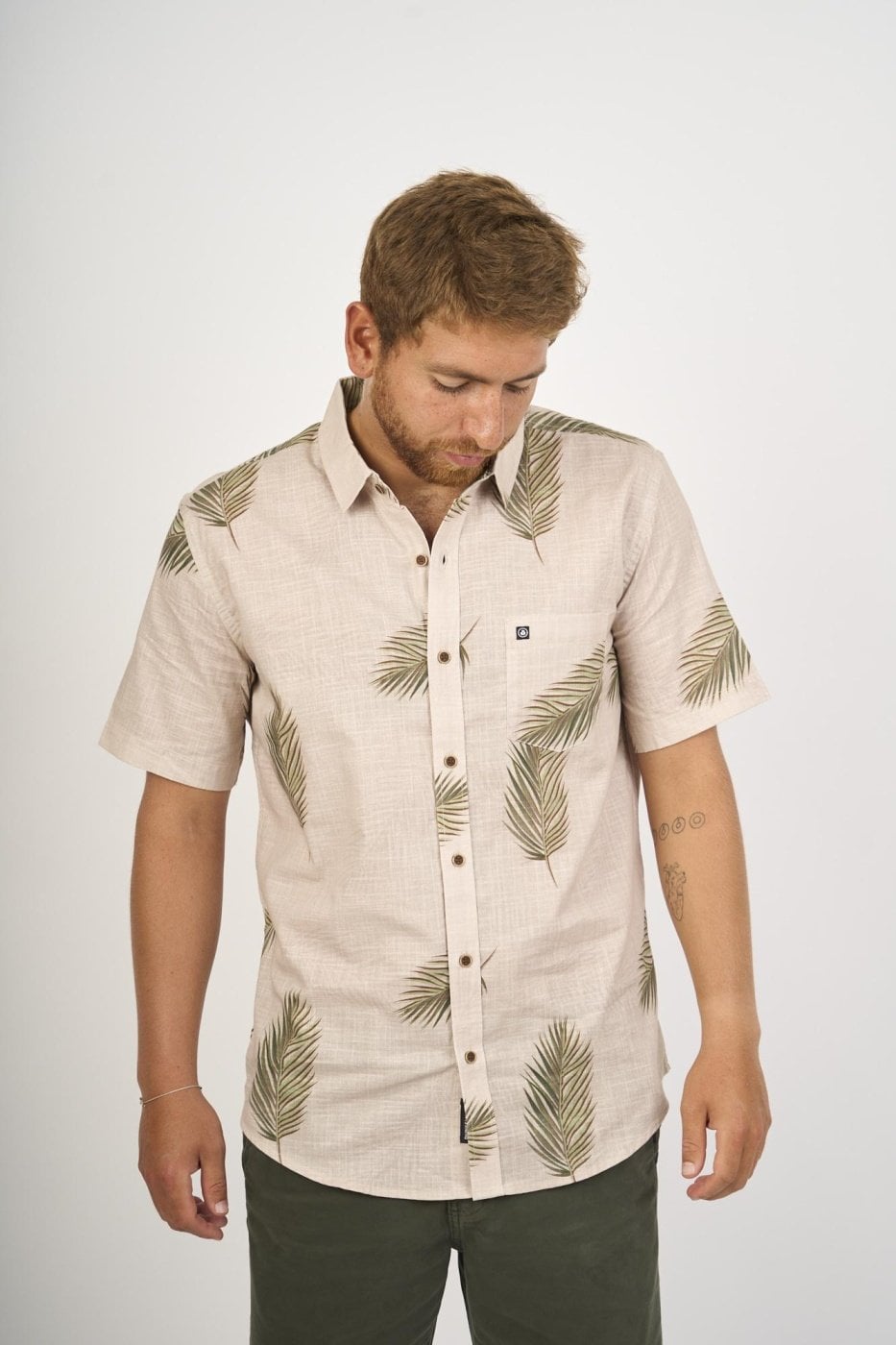CAMISA MANGA CORTA ALGODÓN HOMBRE DUNKELVOLK TROPICAL - 1