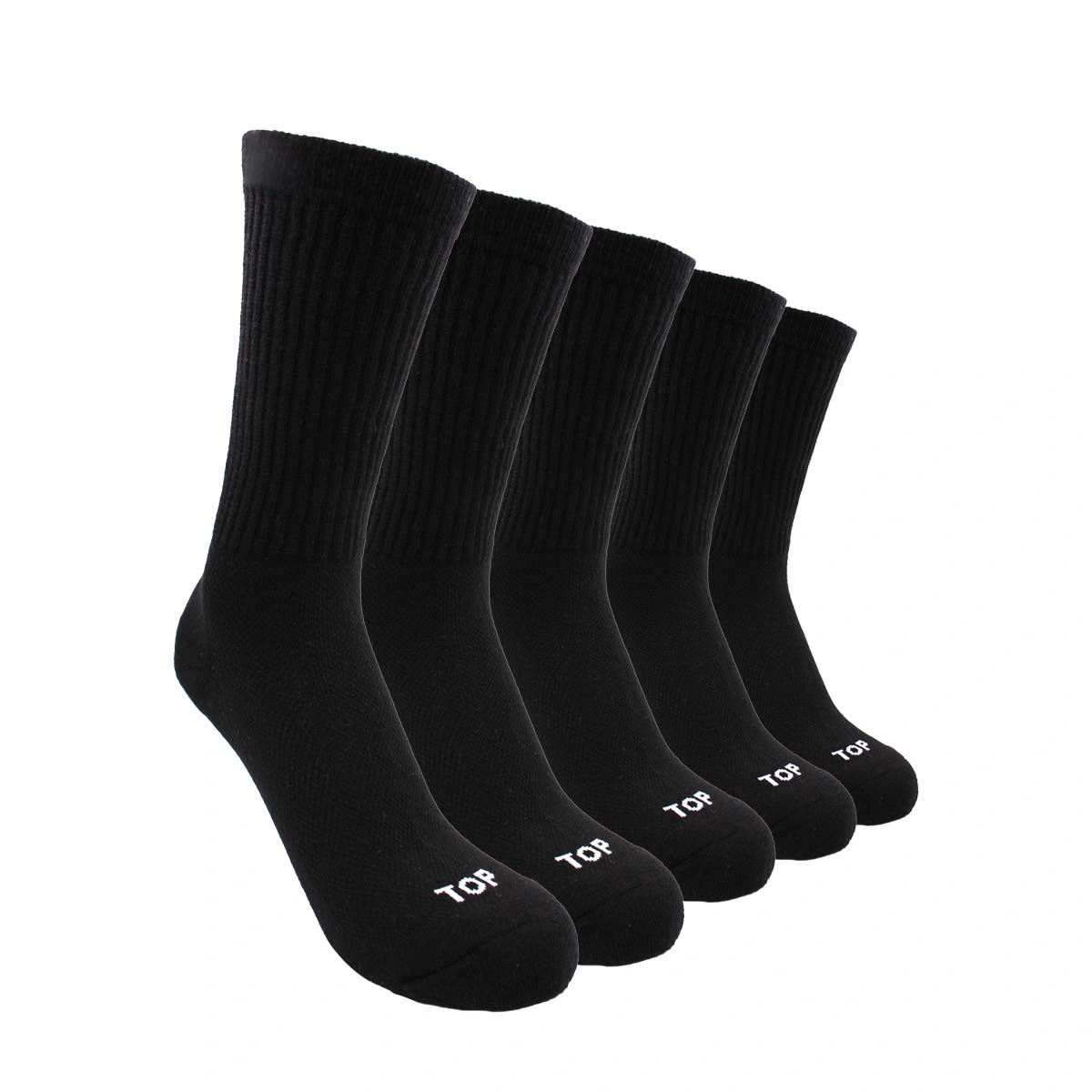 PACK X5 CALCETIN LARGO HOMBRE TOP NEGRO - 1