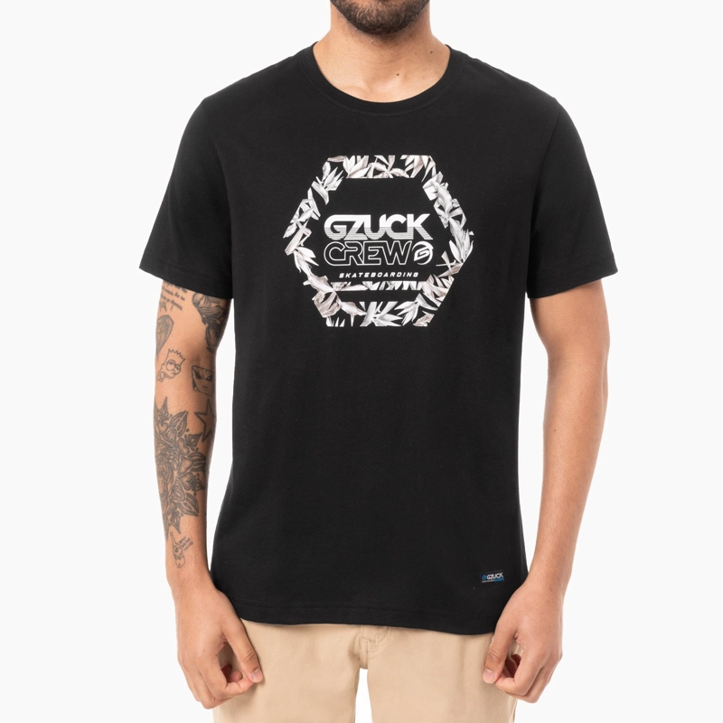 POLO MANGA CORTA ALGODÓN HOMBRE GZUCK NEGRO MEXAQ - 1
