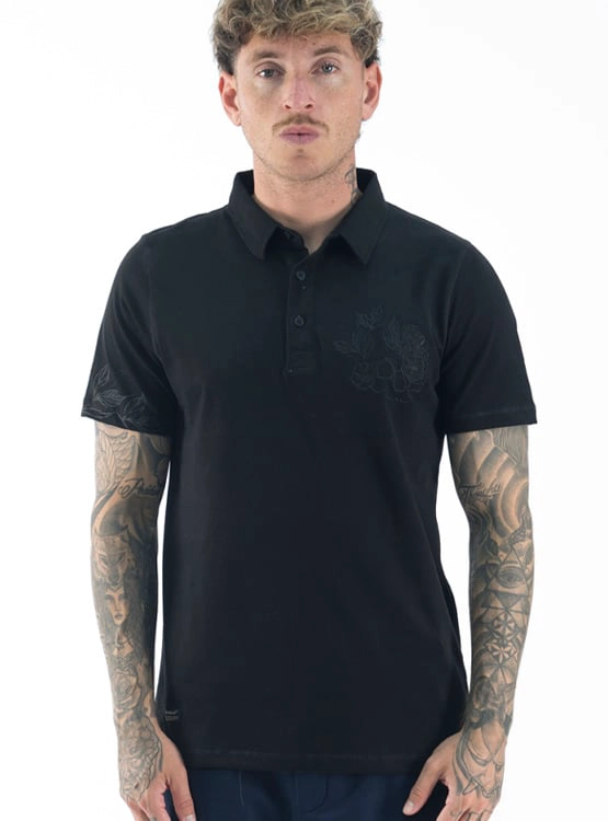 POLO MANGA CORTA ALGODÓN HOMBRE BLACKOUT SKULL H24-25  - 1