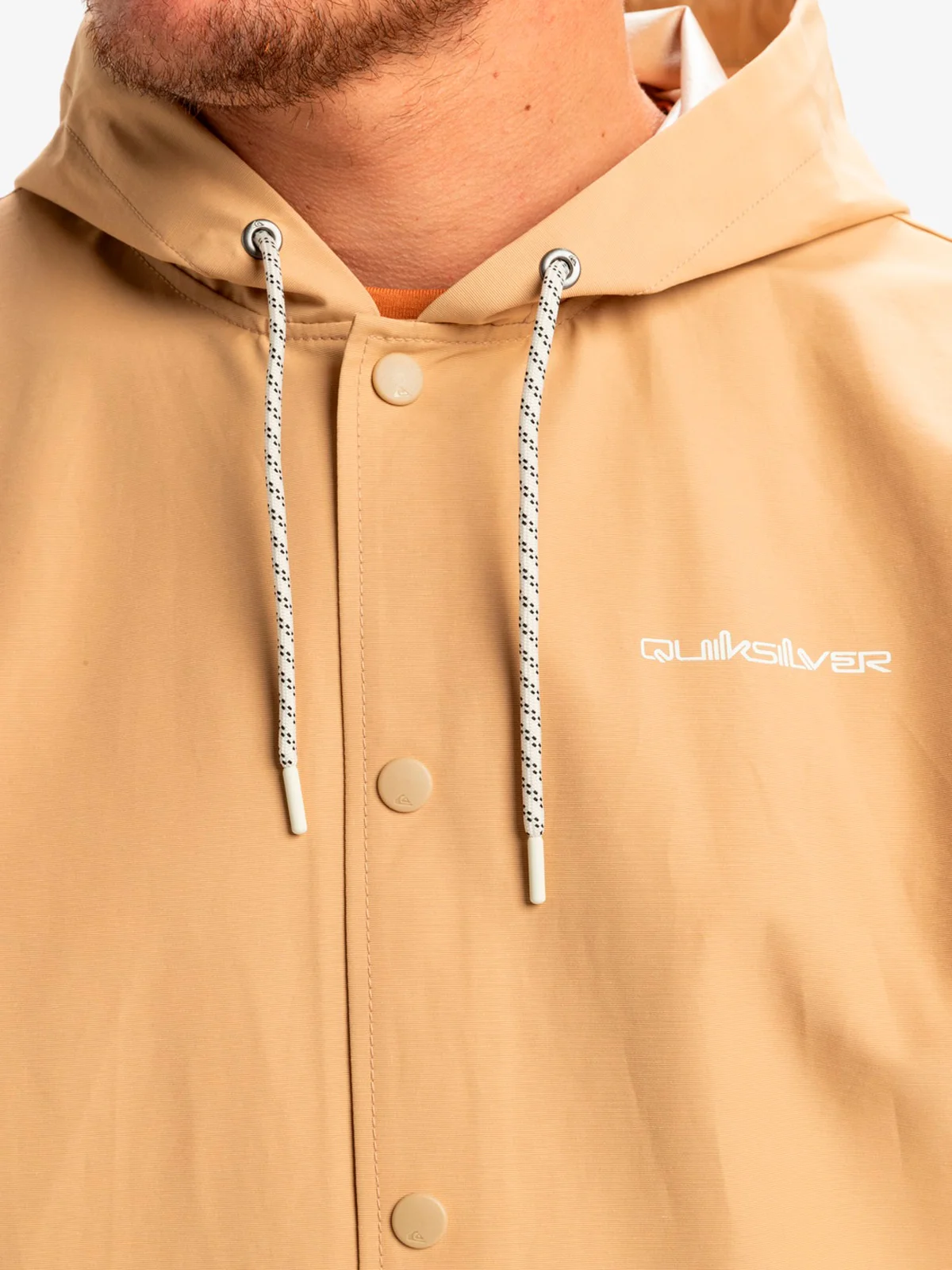CASACA HOMBRE QUIKSILVER CAQUI RAIN CLOUD HOODED COACH - 3